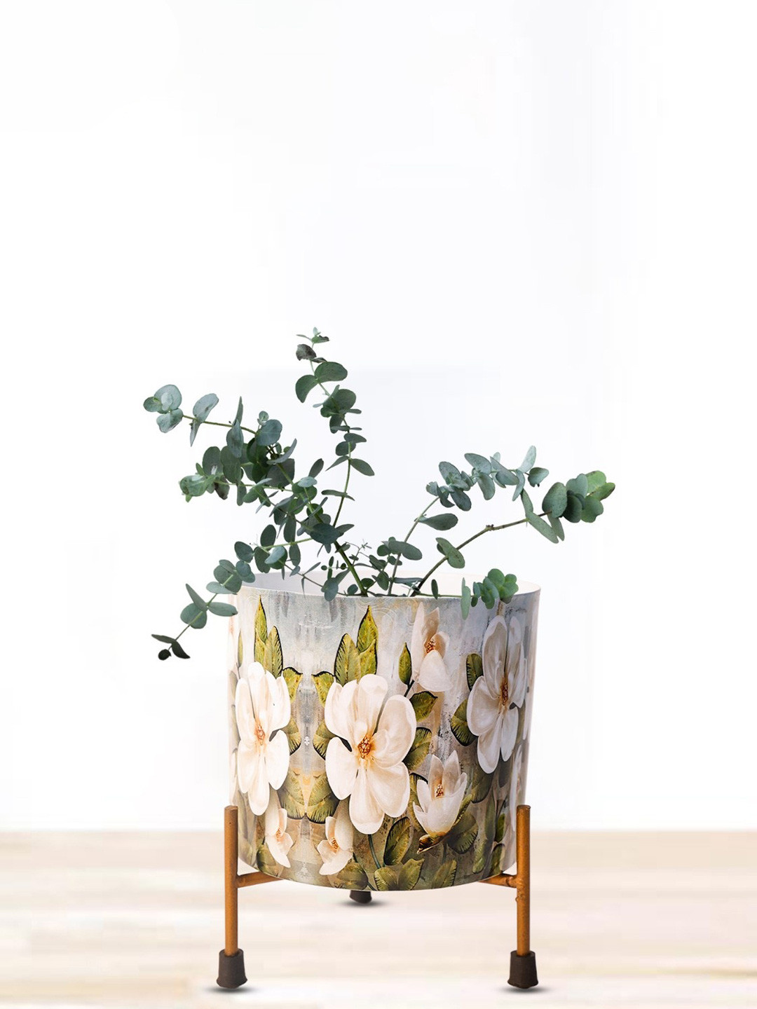 Nymph Green & Red Flower Planters With Stand