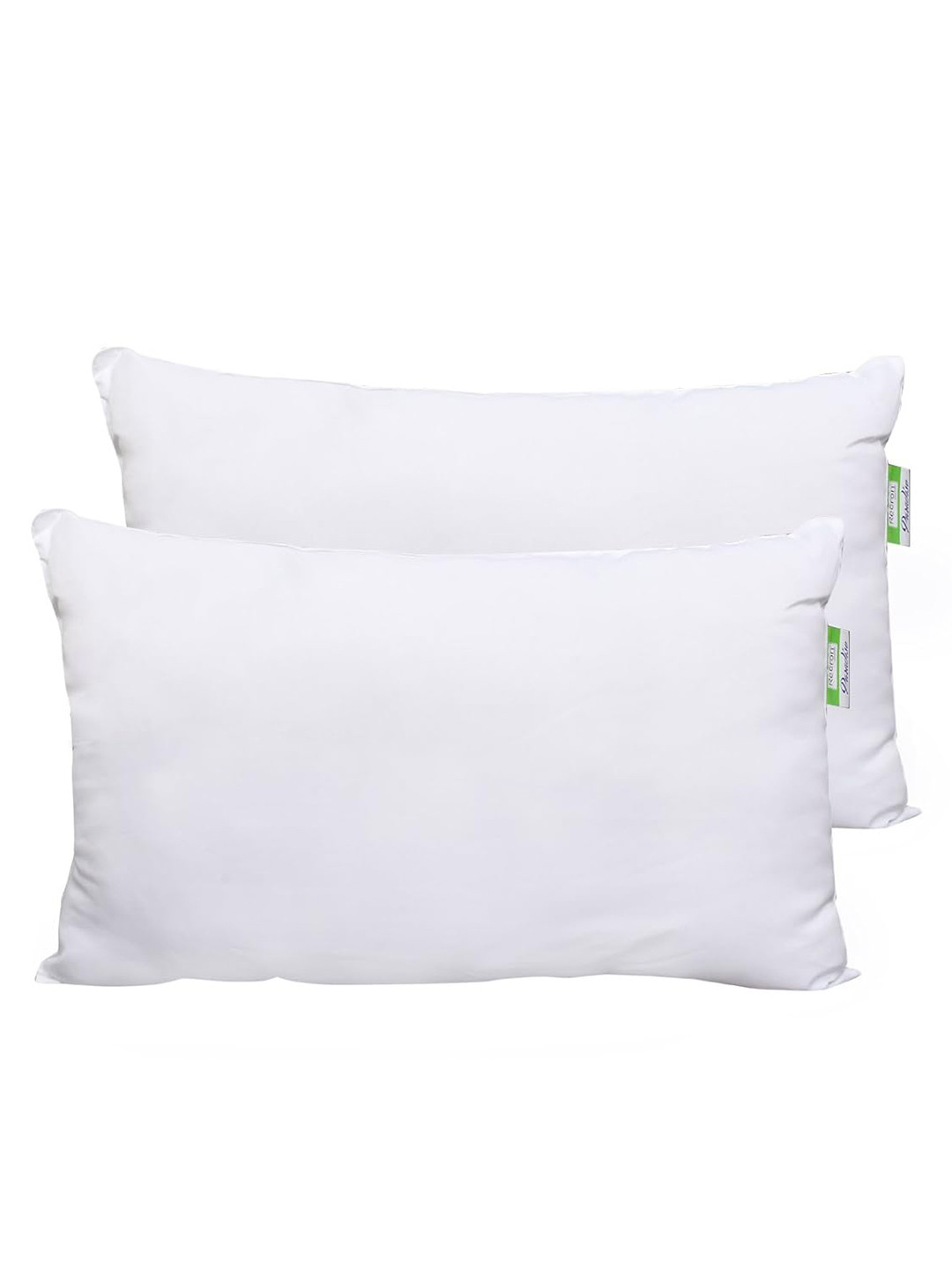 Recron Certified White Solid Cotton Ultra Soft Set of 2 Ultra Soft Cotton Sleep Pillow-69 x 43 cm