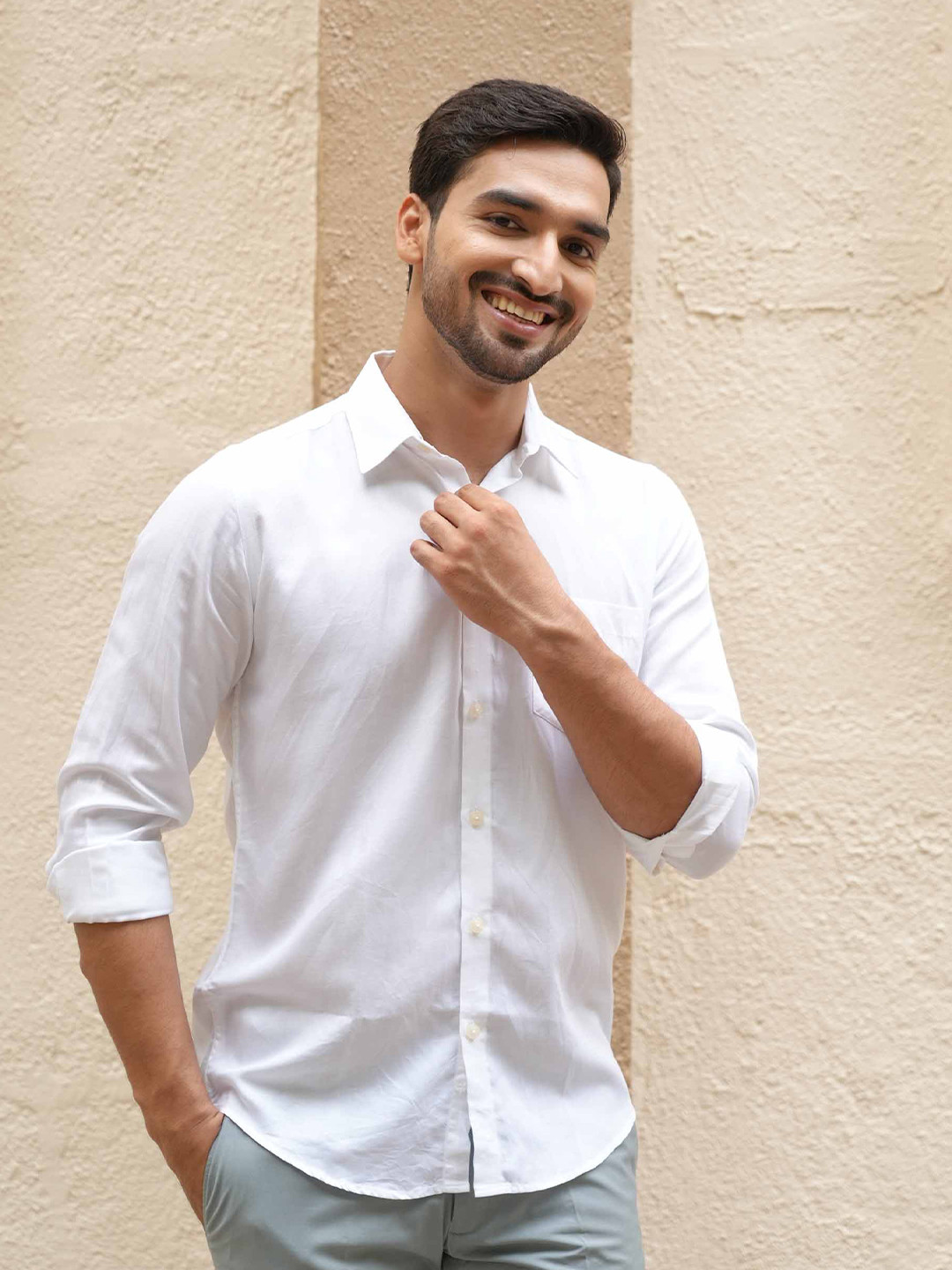 Earthy Route Men Comfort Solid Opaque Full Sleeve Casual Shirt