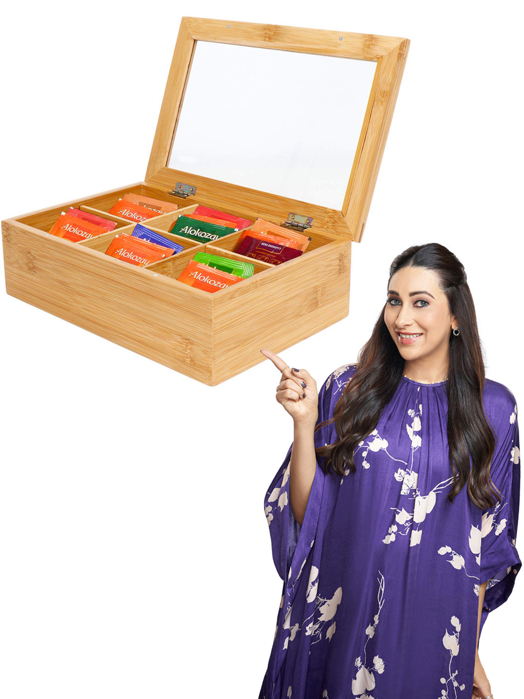 HOKIPO Brown & Transparent Super Strong Desk Organiser