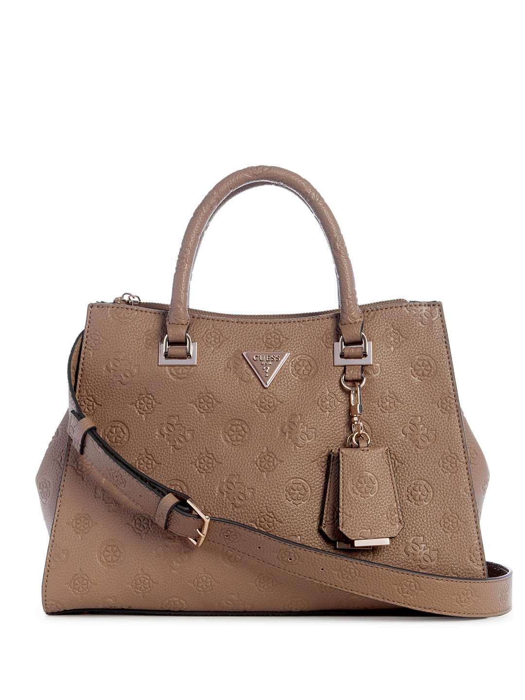 GUESS Floral Textured Structured Handheld Bag