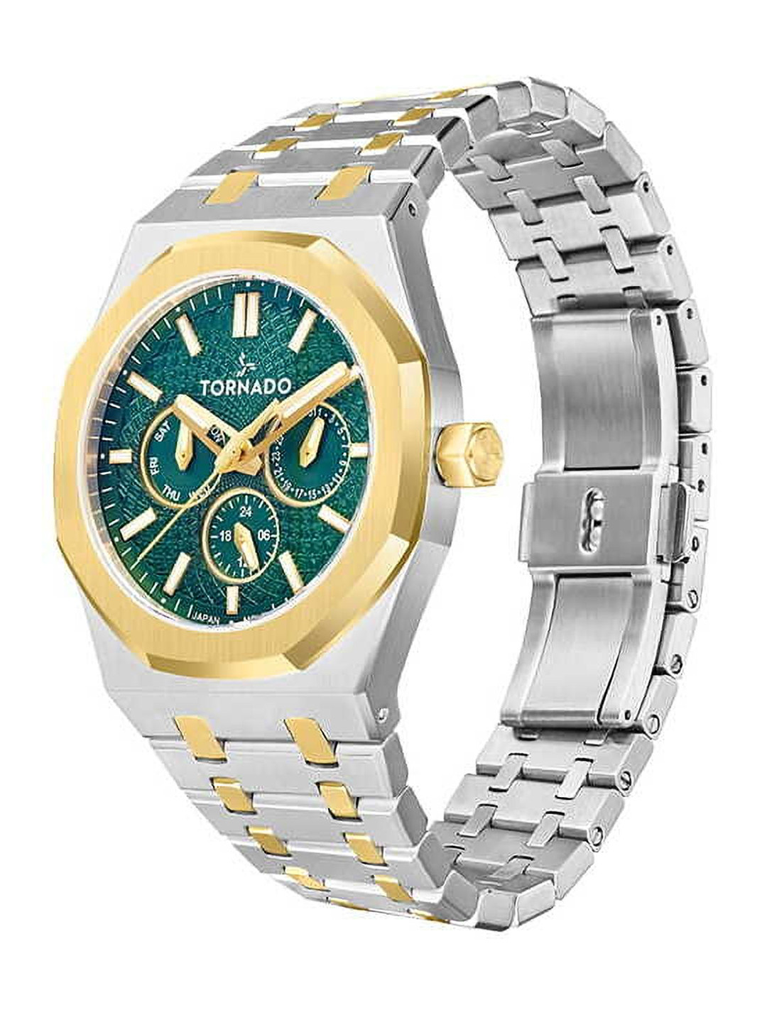 TORNADO Men Dial & Stainless Steel Bracelet Style Straps Analogue Multi Function Watch T23104-TBTG