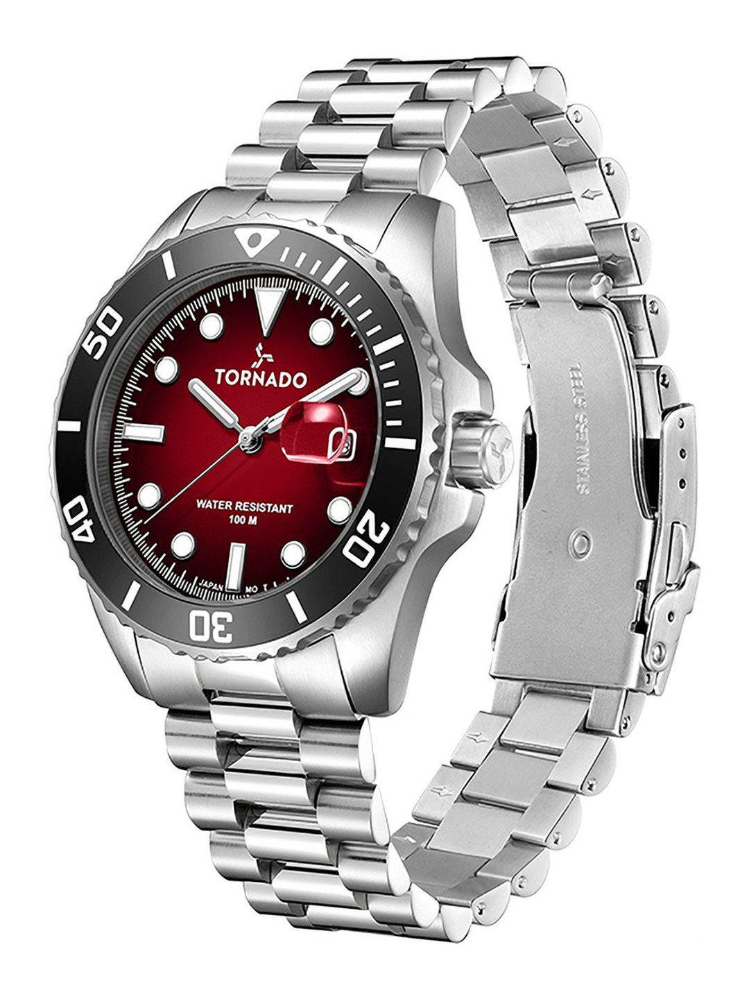 TORNADO Men Dial & Stainless Steel Bracelet Style Straps Analogue Watch T22001-SBSMB