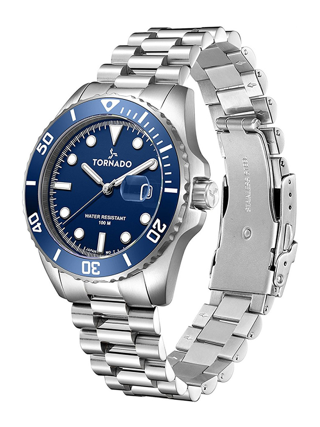 TORNADO Men Dial & Stainless Steel Bracelet Style Straps Analogue Watch T22001-SBSN