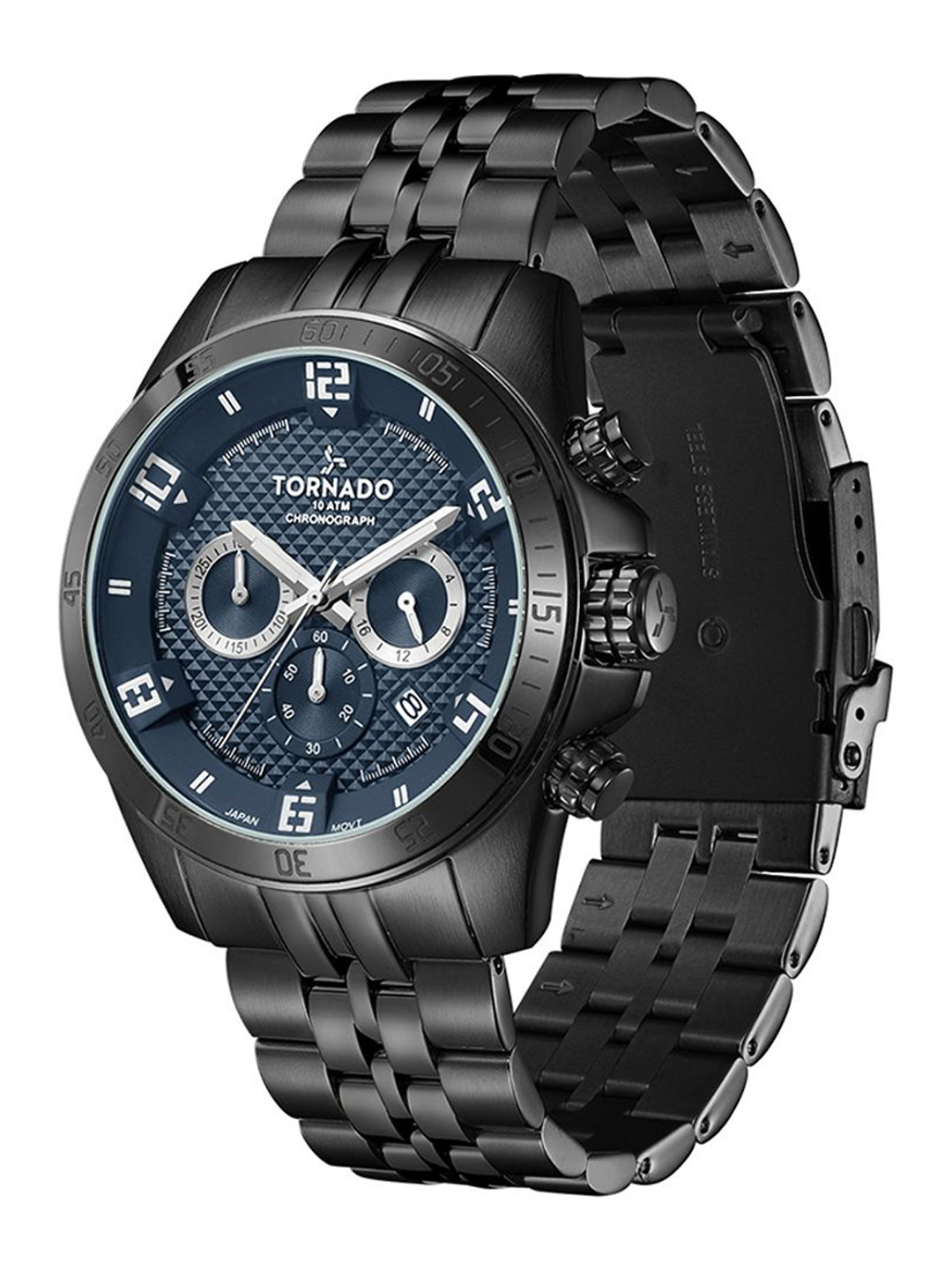 TORNADO Men Dial & Stainless Steel Bracelet Style Straps Analogue Chronograph Watch T3149B-BBBJ