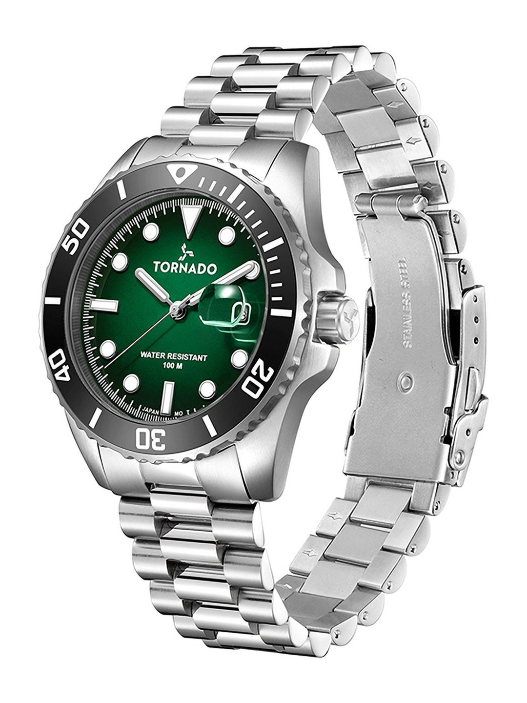 TORNADO Men Dial & Stainless Steel Bracelet Style Straps Analogue Watch T22001-SBSHB