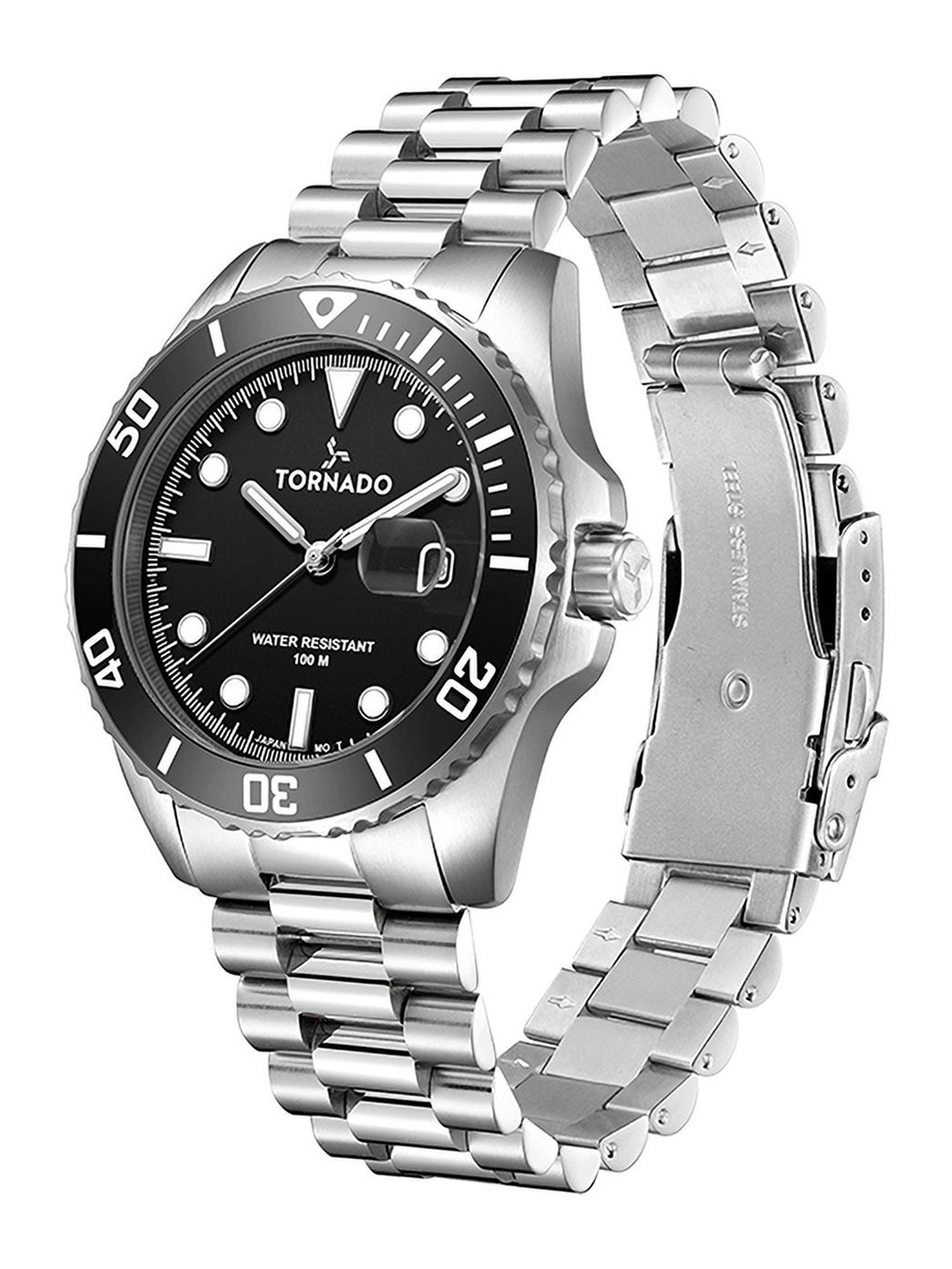 TORNADO Men Dial & Stainless Steel Bracelet Style Straps Analogue Watch T22001-SBSB