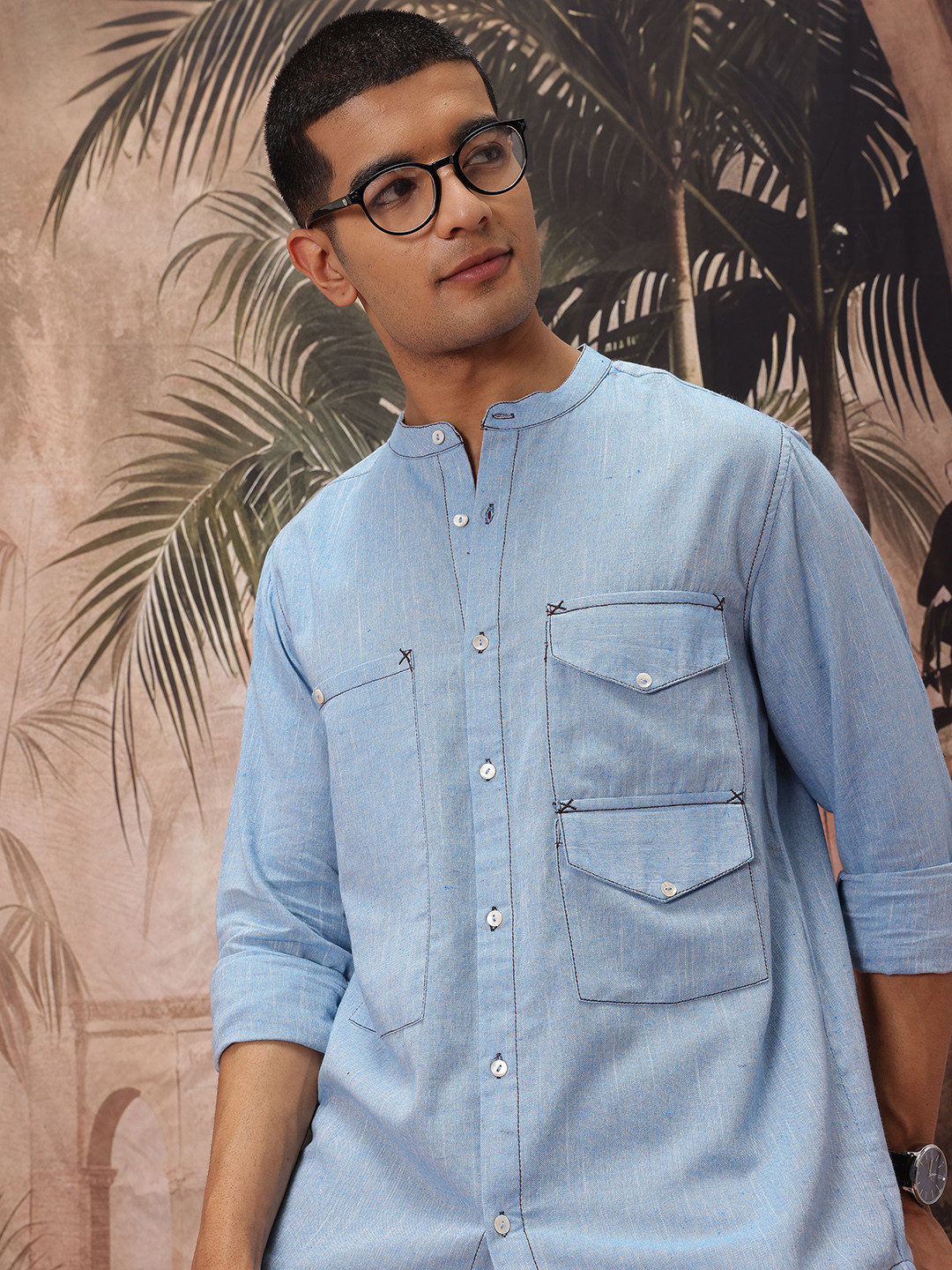 Sangria Box Pocket Casual Shirt