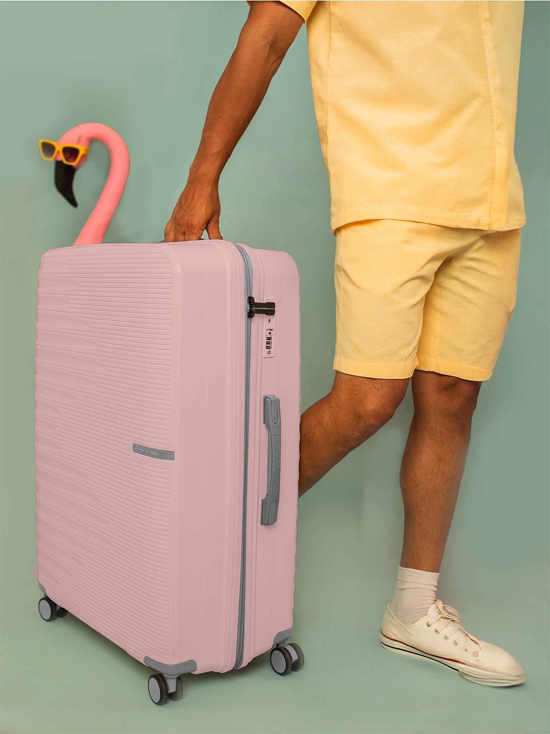 Nasher Miles Havelock Polypropylene TSA Lock Large Pink Trolley Bag - 28 Inch (75 cm)