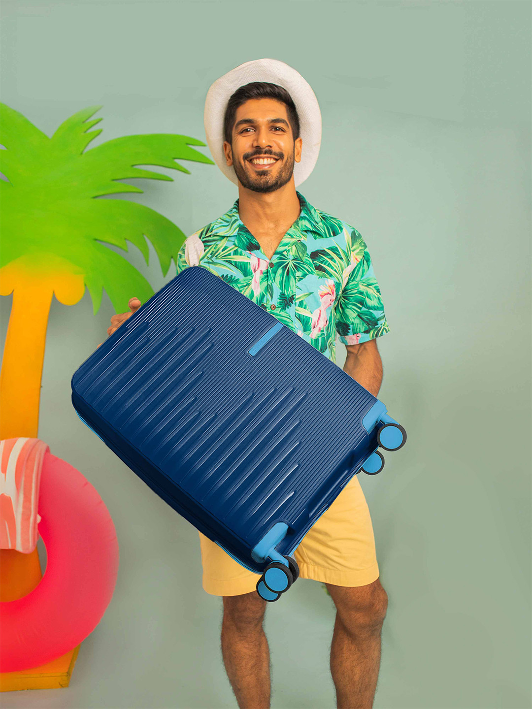 Nasher Miles Havelock Polypropylene TSA Lock Cabin Blue Trolley Bag - 20 Inch (55 cm)