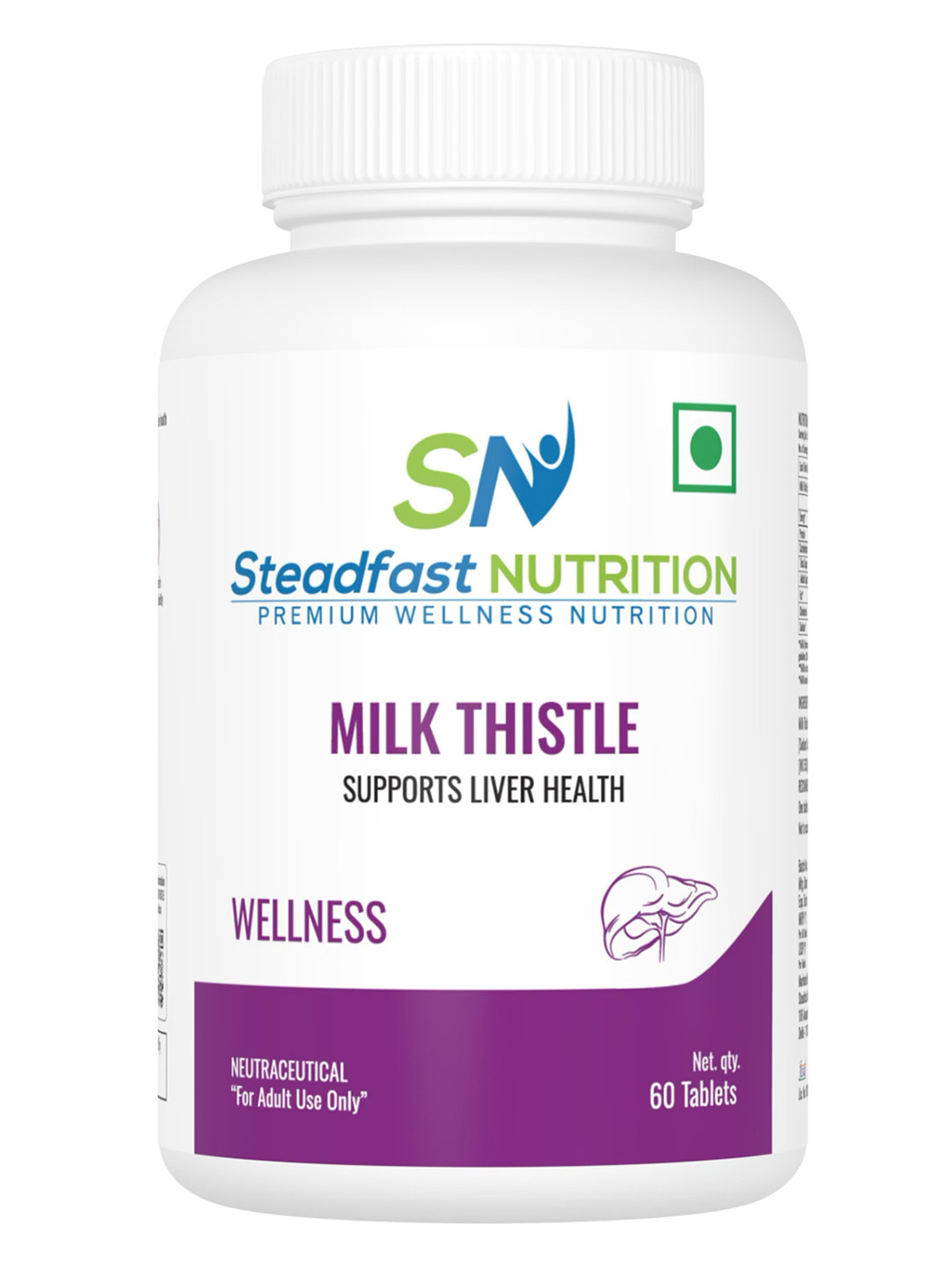Steadfast Nutrition Milk Thistle Liver Detox Supplement for Men & Women- 60 Tablets