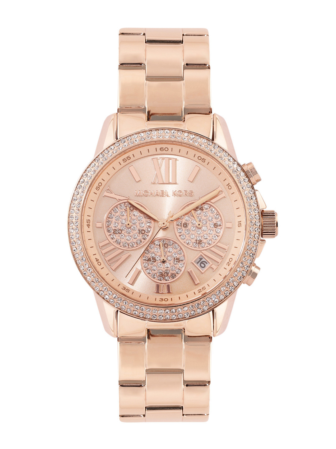 Michael Kors Women Outlet Brynn Embellished Analogue Chronograph Watch MK7200