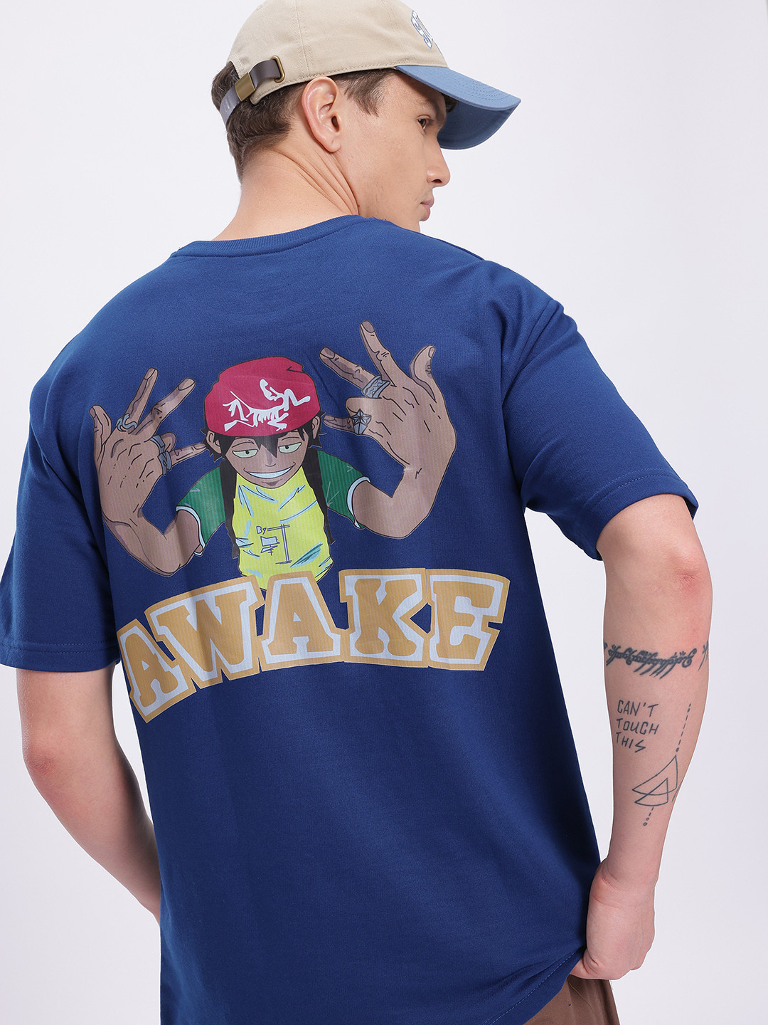 Awake Typography Printed Oversized T-shirt