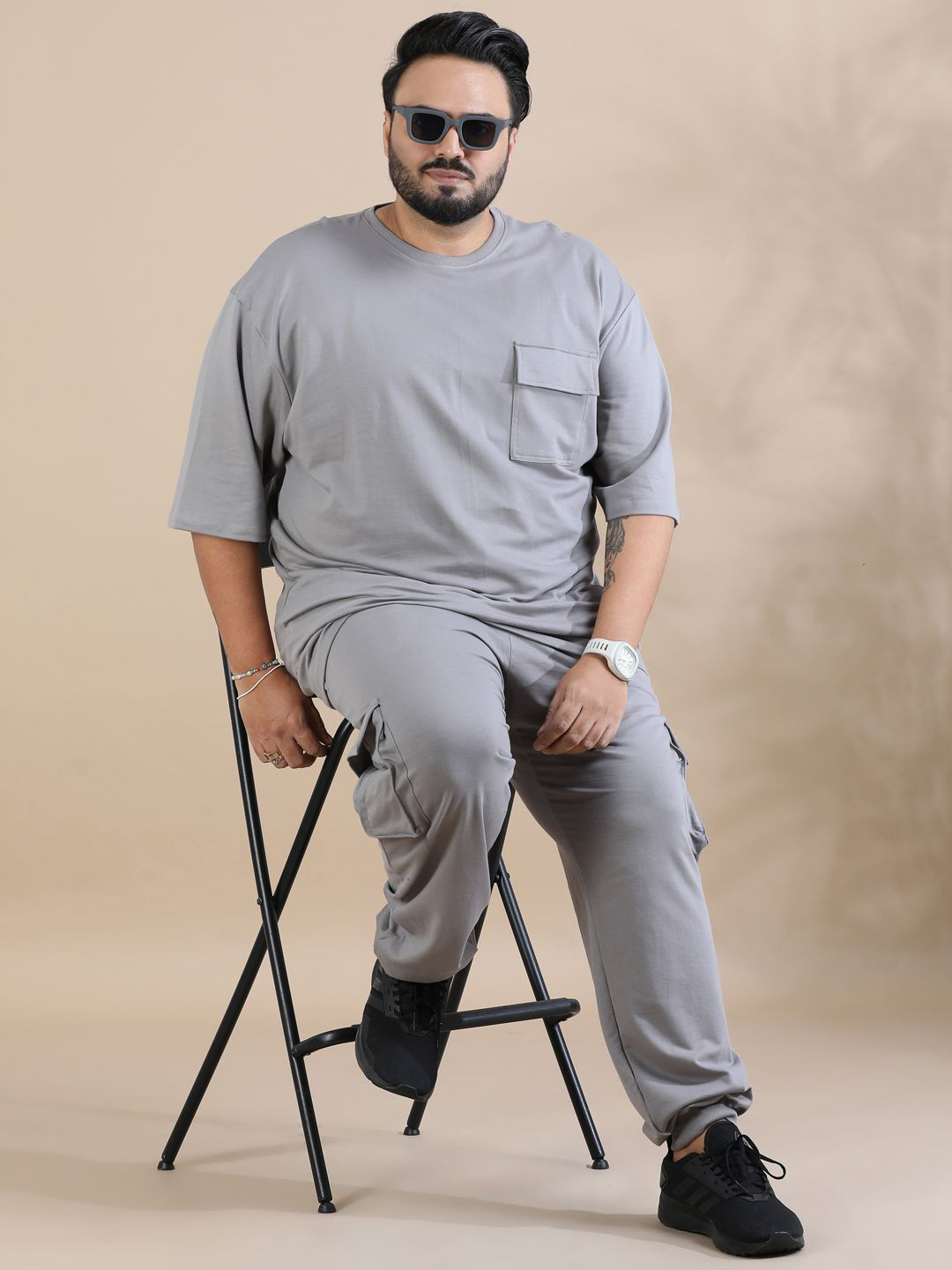 Bushirt Pure Cotton Oversized T-Shirt & Joggers Co-Ords