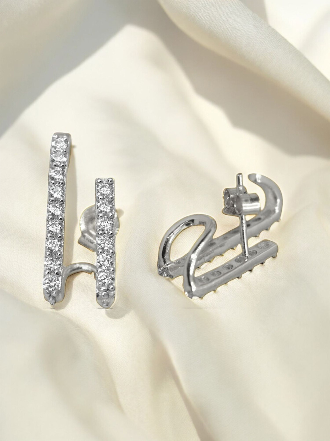 Luxevogue 925 Silver Gold Cuff Rhodium Gold Plated Silver Gold Earrings