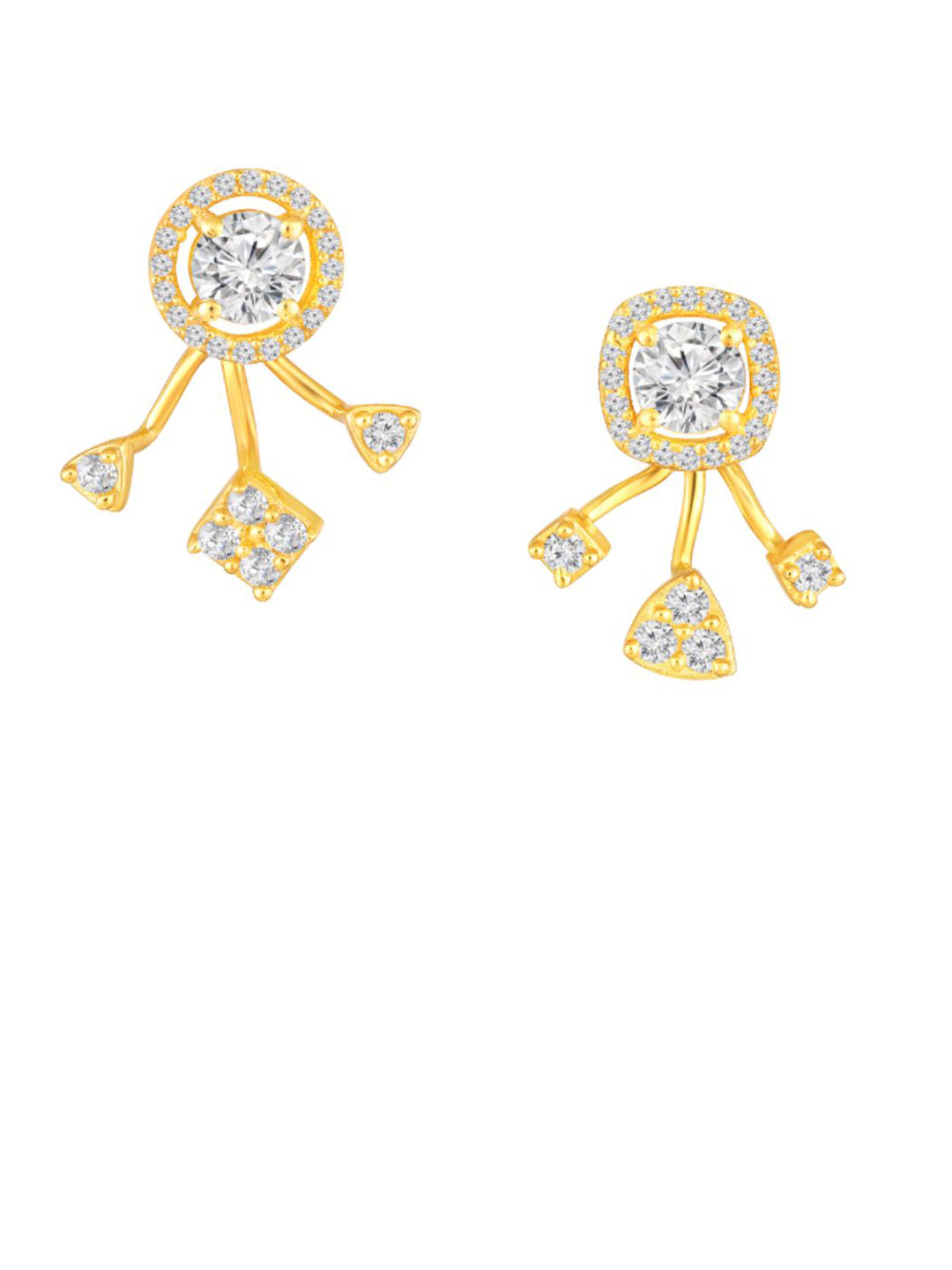 Luxevogue 925 Sterling Silver Front and Back Earrings 18K Rhodium Gold Plating