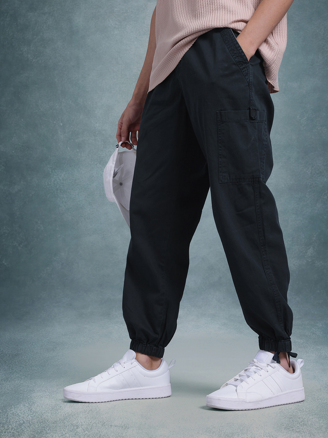 The Roadster Life Co. Men Cargo Style Relaxed Fit Trousers