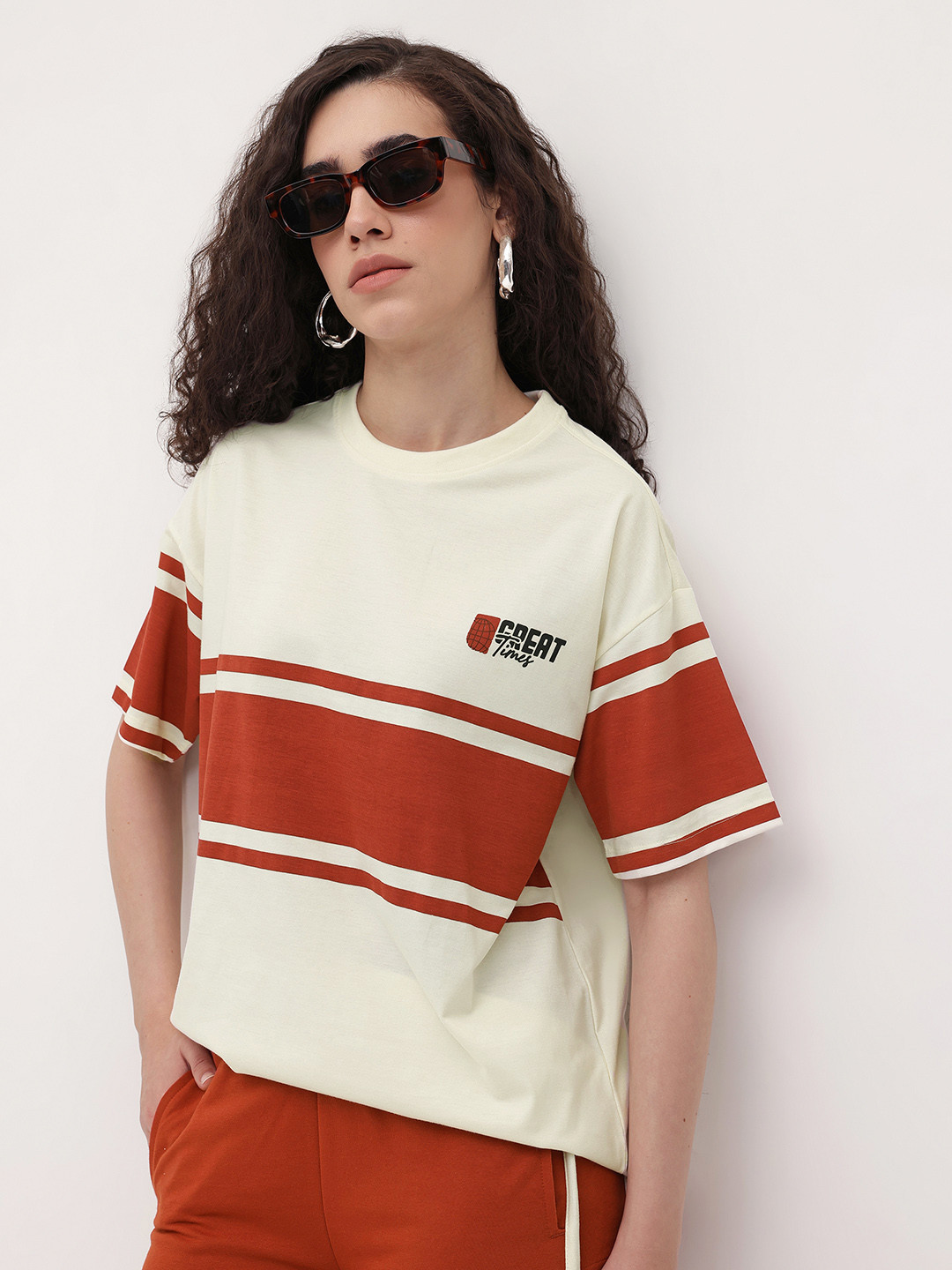 The Roadster Life Co. x RE/LAX  Striped Drop-shoulder Sleeve Co-Ords
