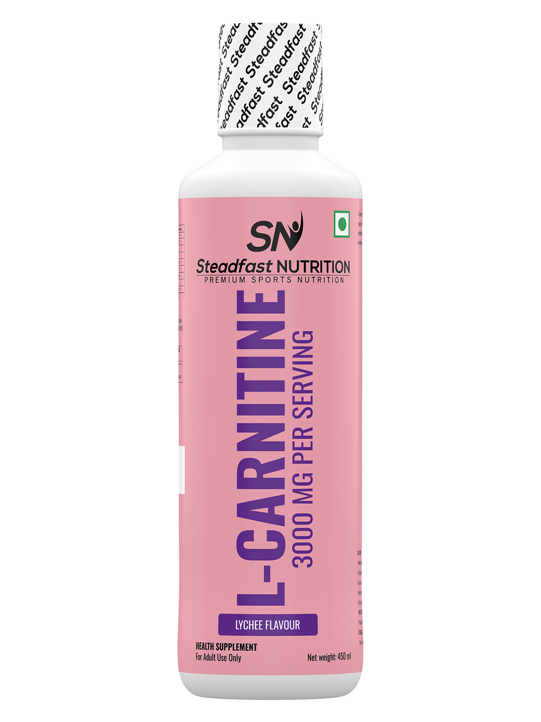 Steadfast Nutrition L-Carnitine 3000mg Liquid Supplement with Vitamin B5 450ml (Lychee)