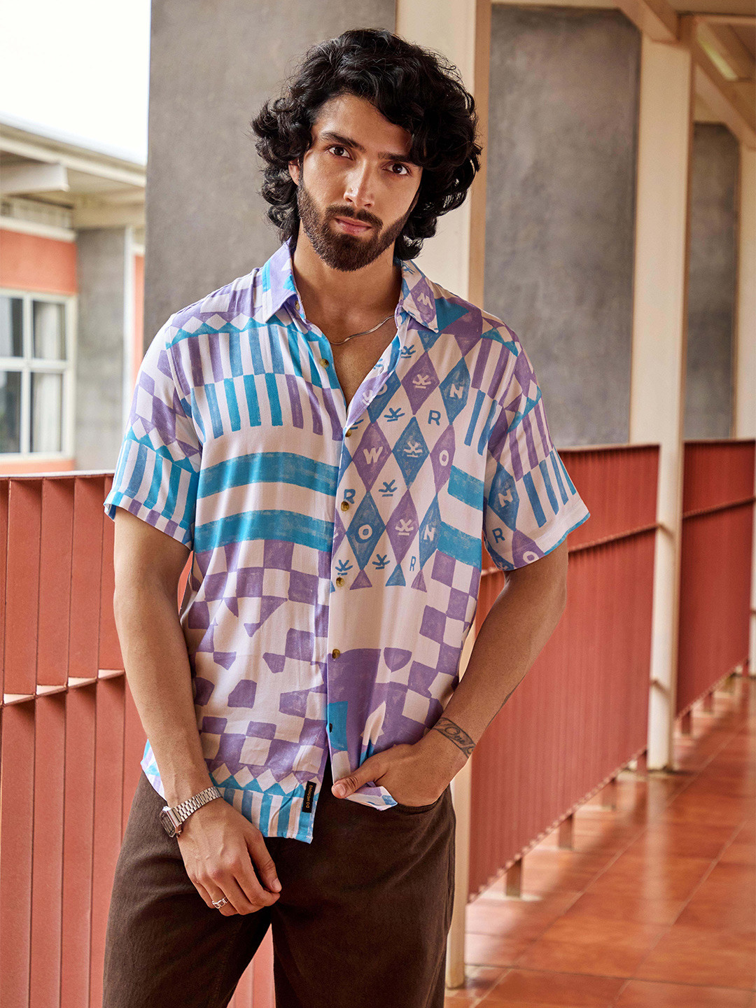 WROGN Men Comfort Opaque Printed Casual Shirt
