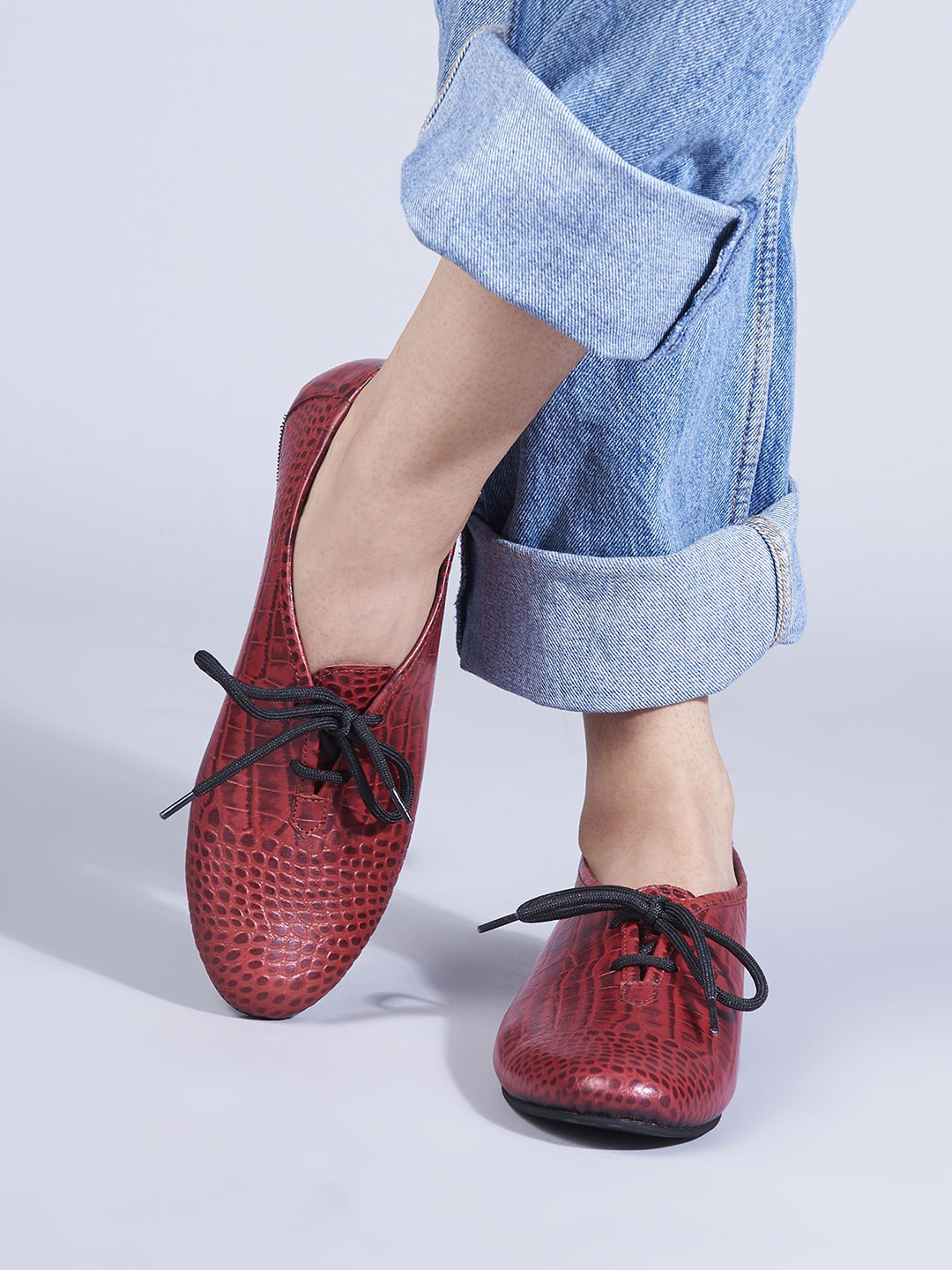 SKO Women Animal Textured Derbys