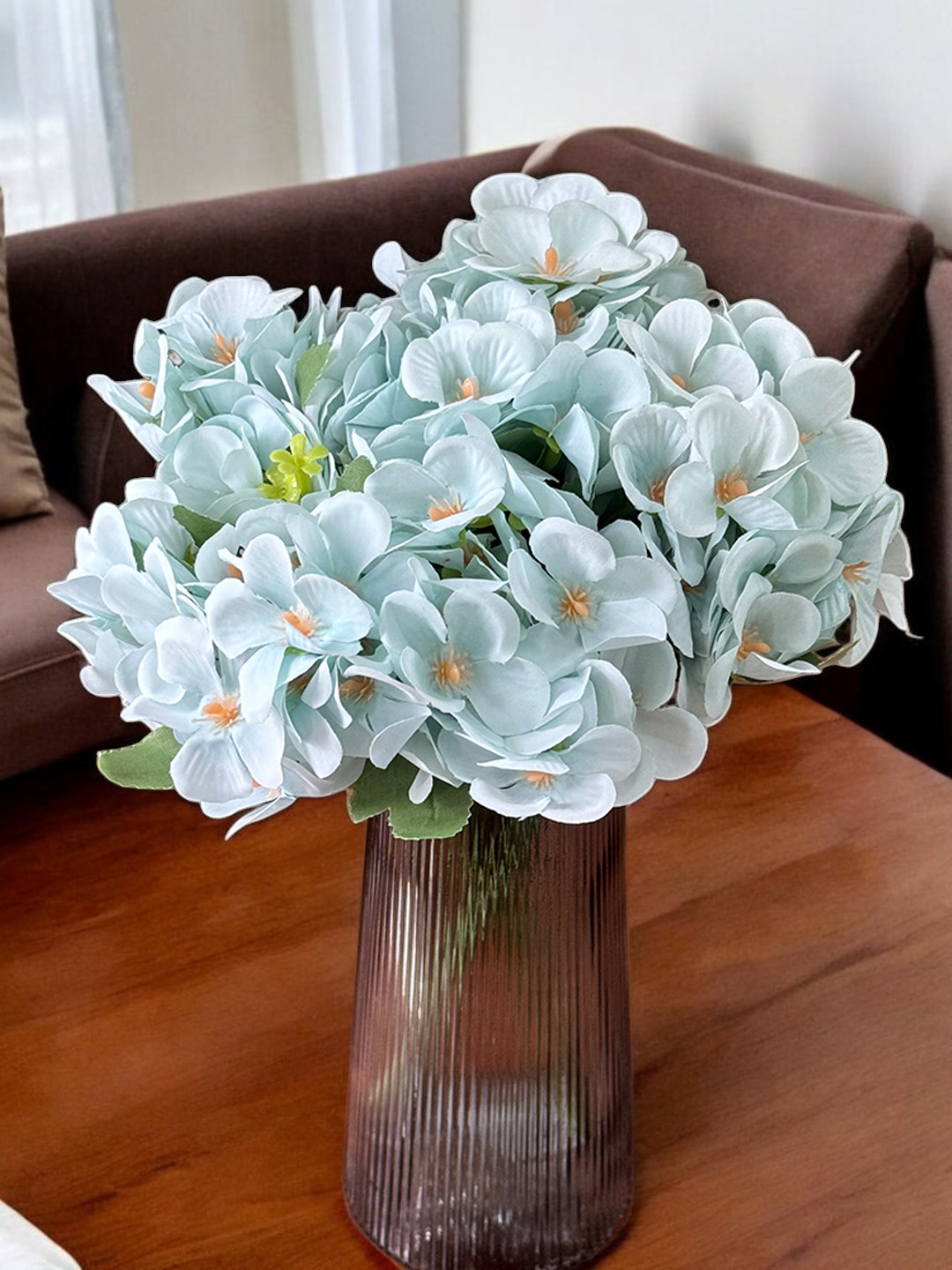 Art Street Blue & Green 2 Pieces Hydrangea Artificial Flower