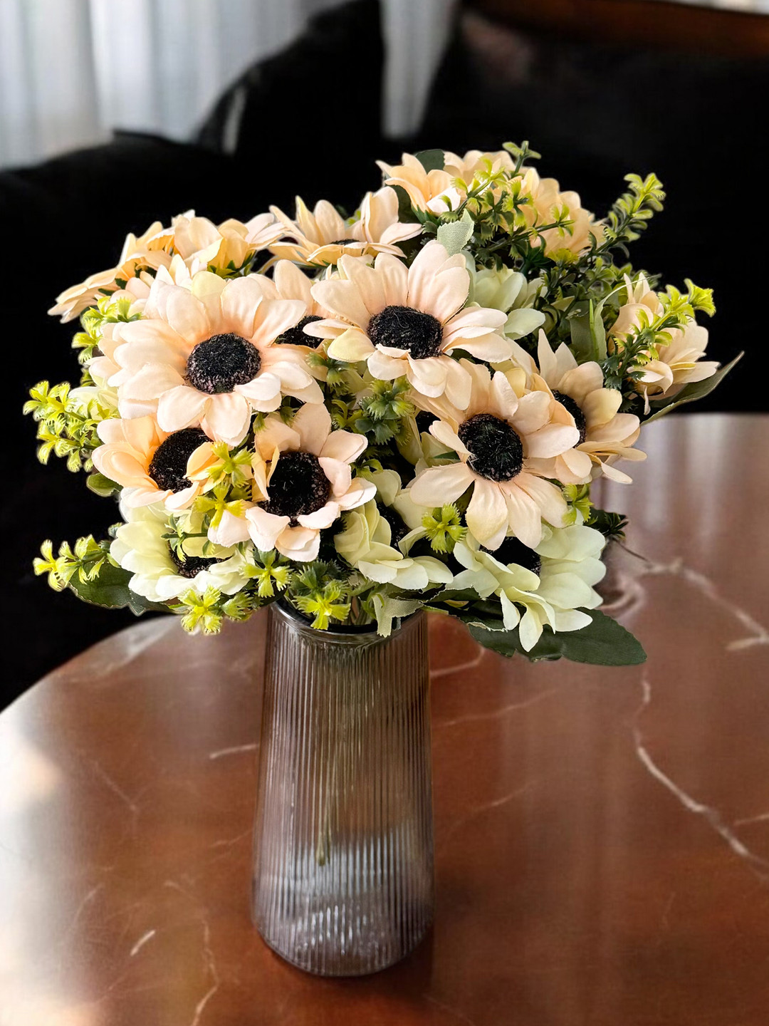 Art Street Orange & Green 2 Pieces Sunflower Artificial Flowers