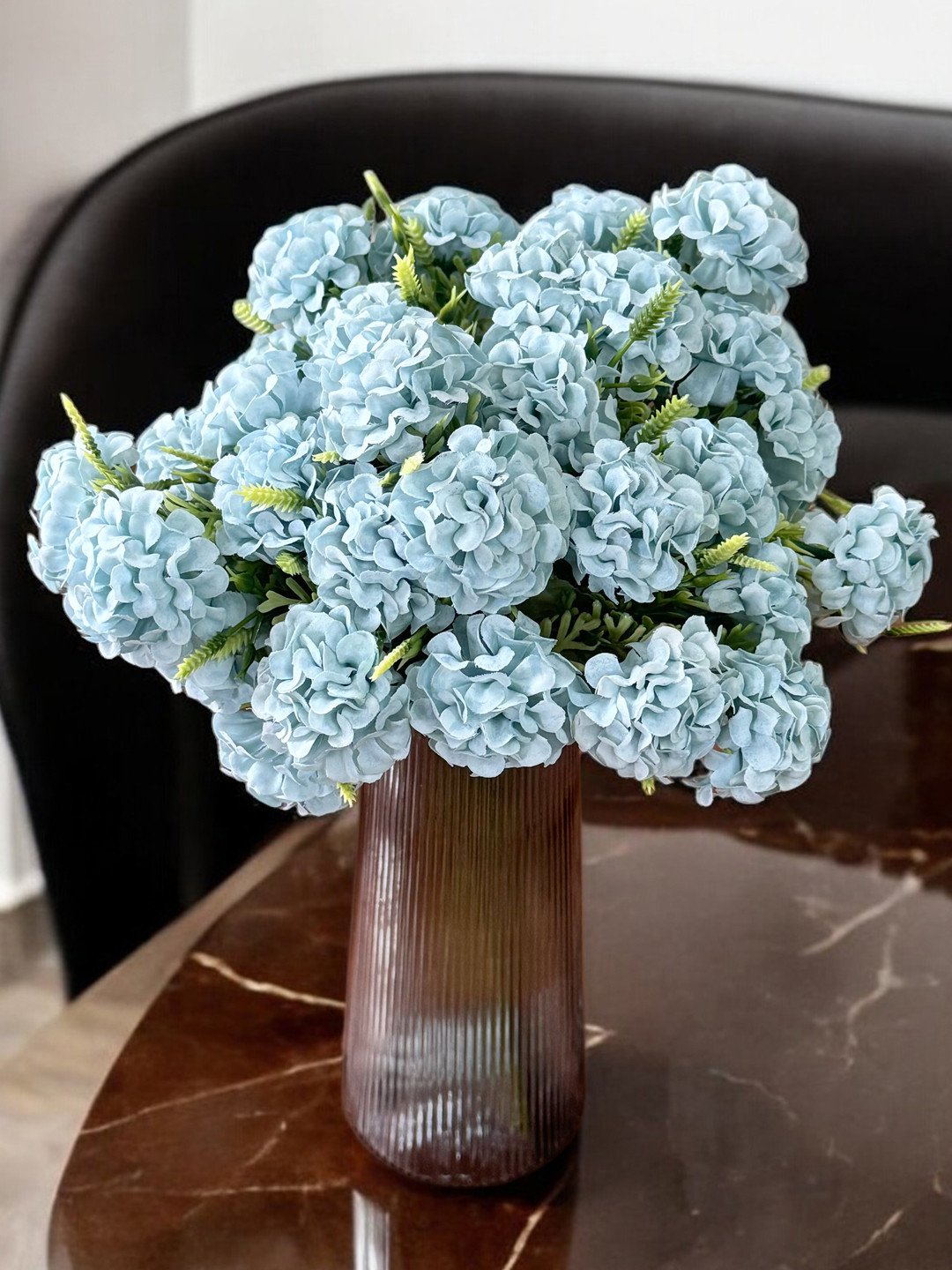 Art Street Blue & Green 2 Pieces Hydrangea Artificial Flower
