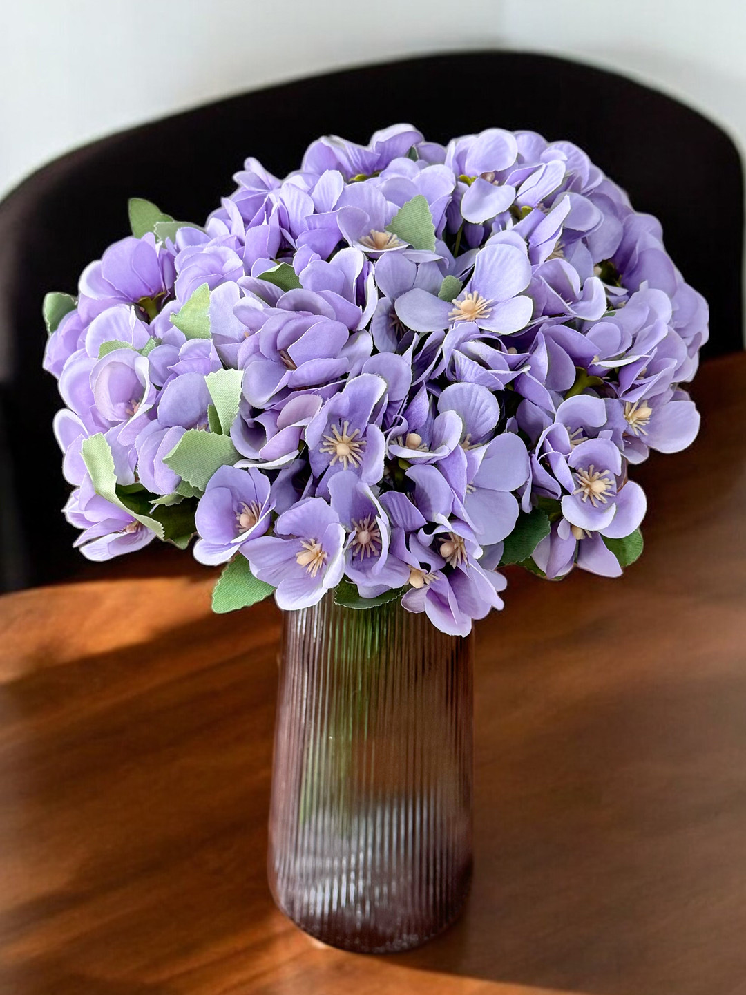 Art Street Purple & Green 2 Pieces Hydrangea Artificial Flowers