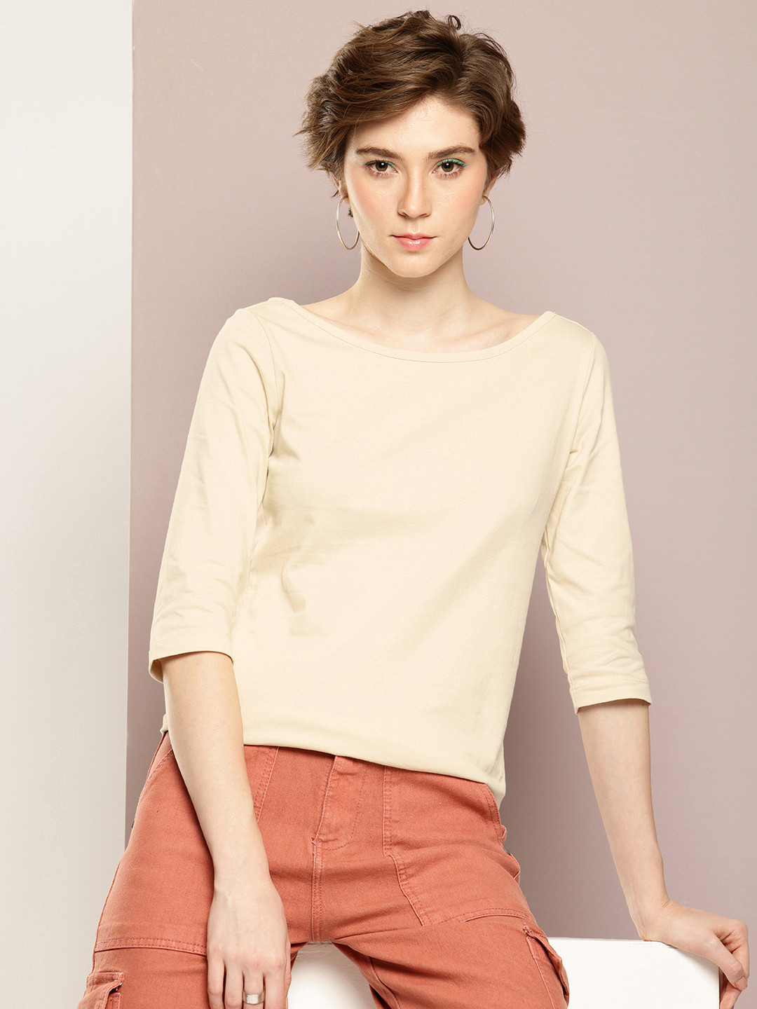 Kook N Keech Boat Neck Pure Cotton Top