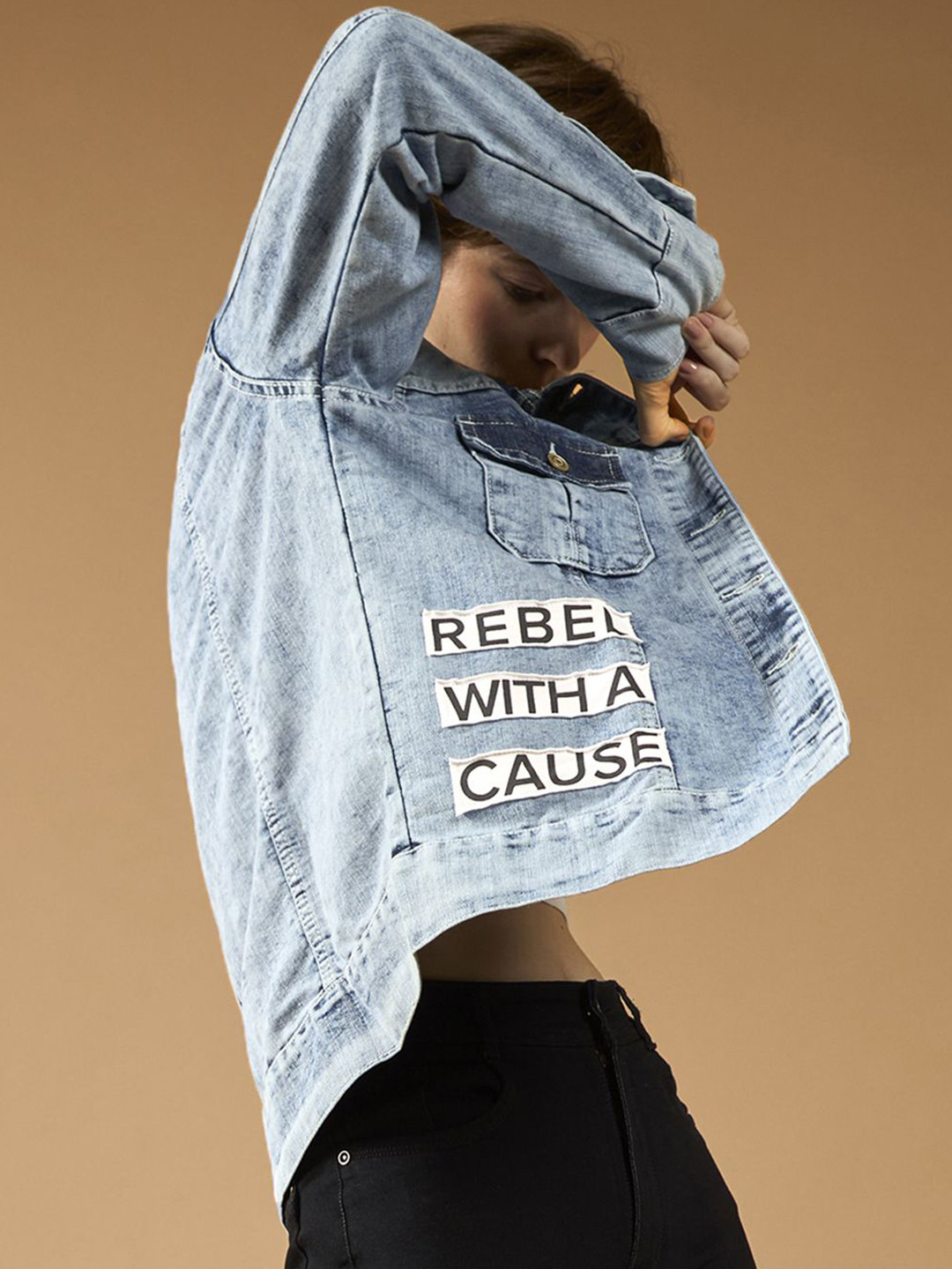 DOLCE CRUDO Women Washed Bomber Jacket