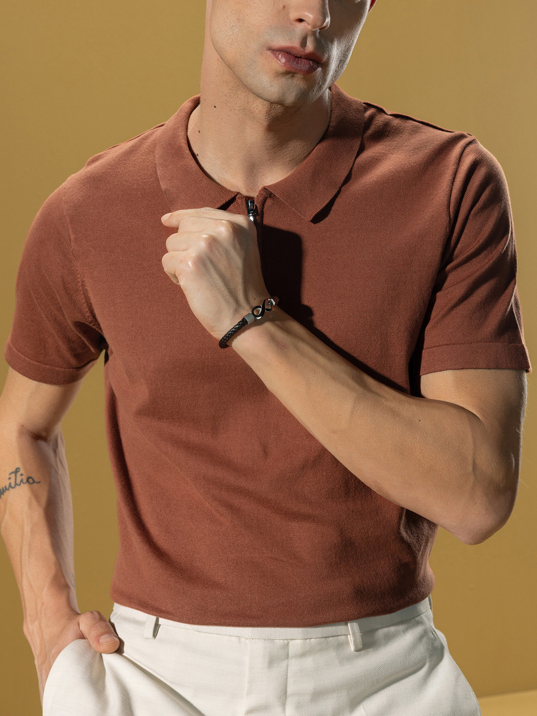 DaMENSCH Men Ultra Soft Slim-Fit Durable with Fade-Proof Colours InfiKnit Polo T-Shirts