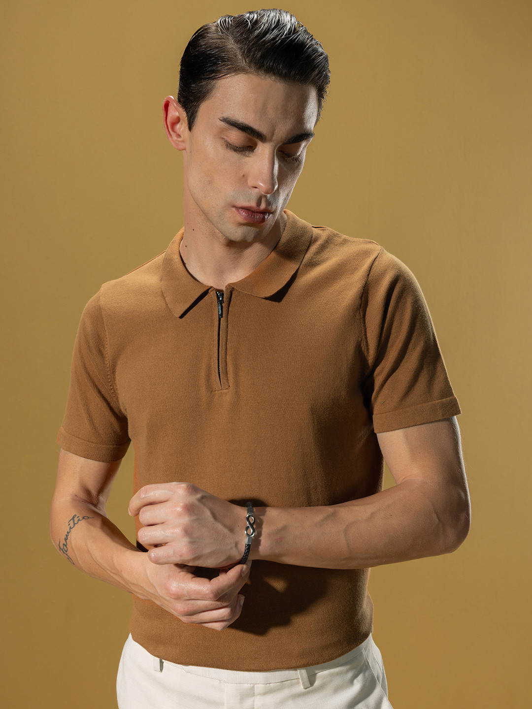 DaMENSCH Men Ultra Soft Slim-Fit Durable with Fade-Proof Colours InfiKnit Polo T-Shirts