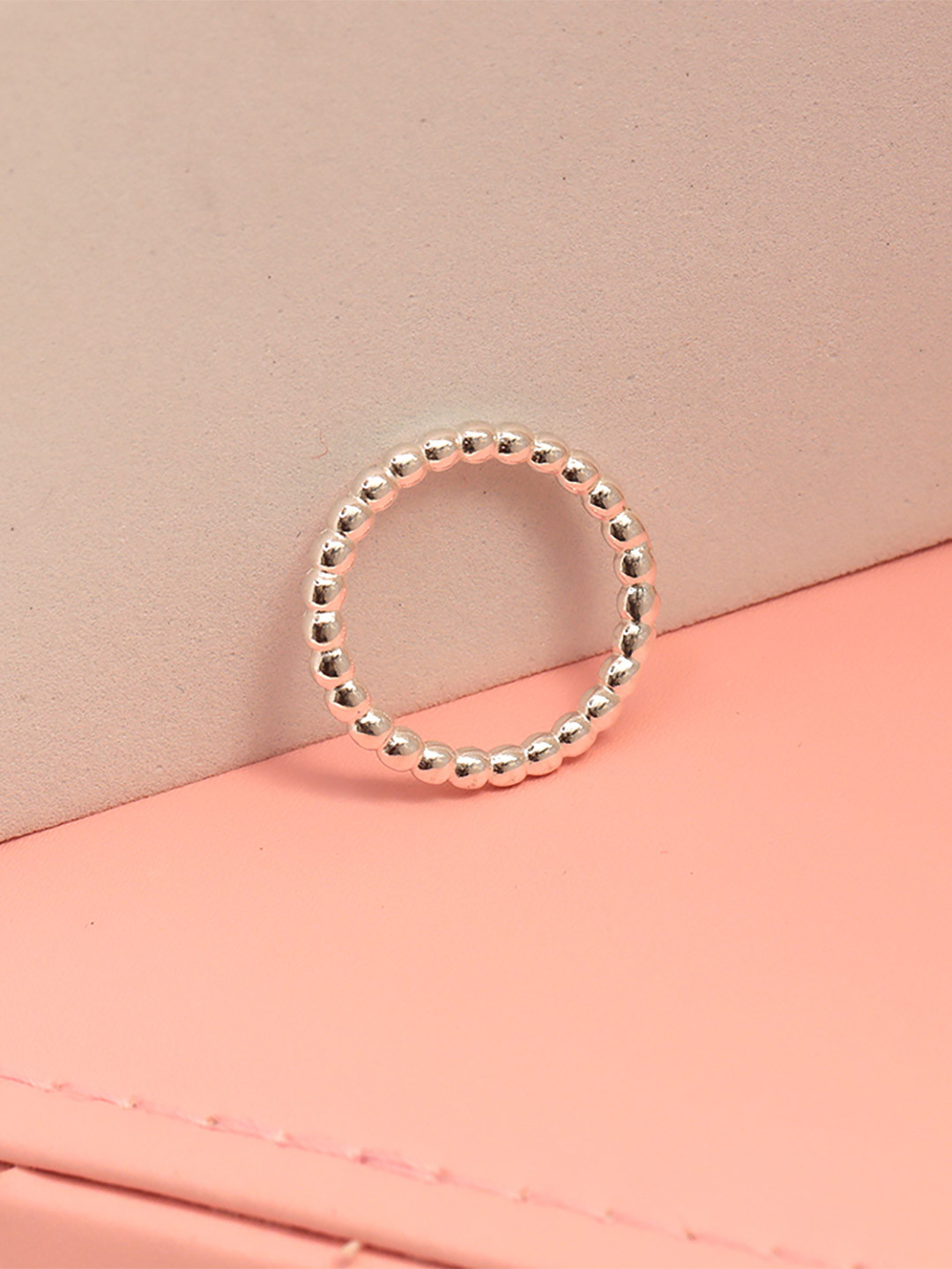 LeCalla 925 Pure Silver Beaded Balls Finger Ring