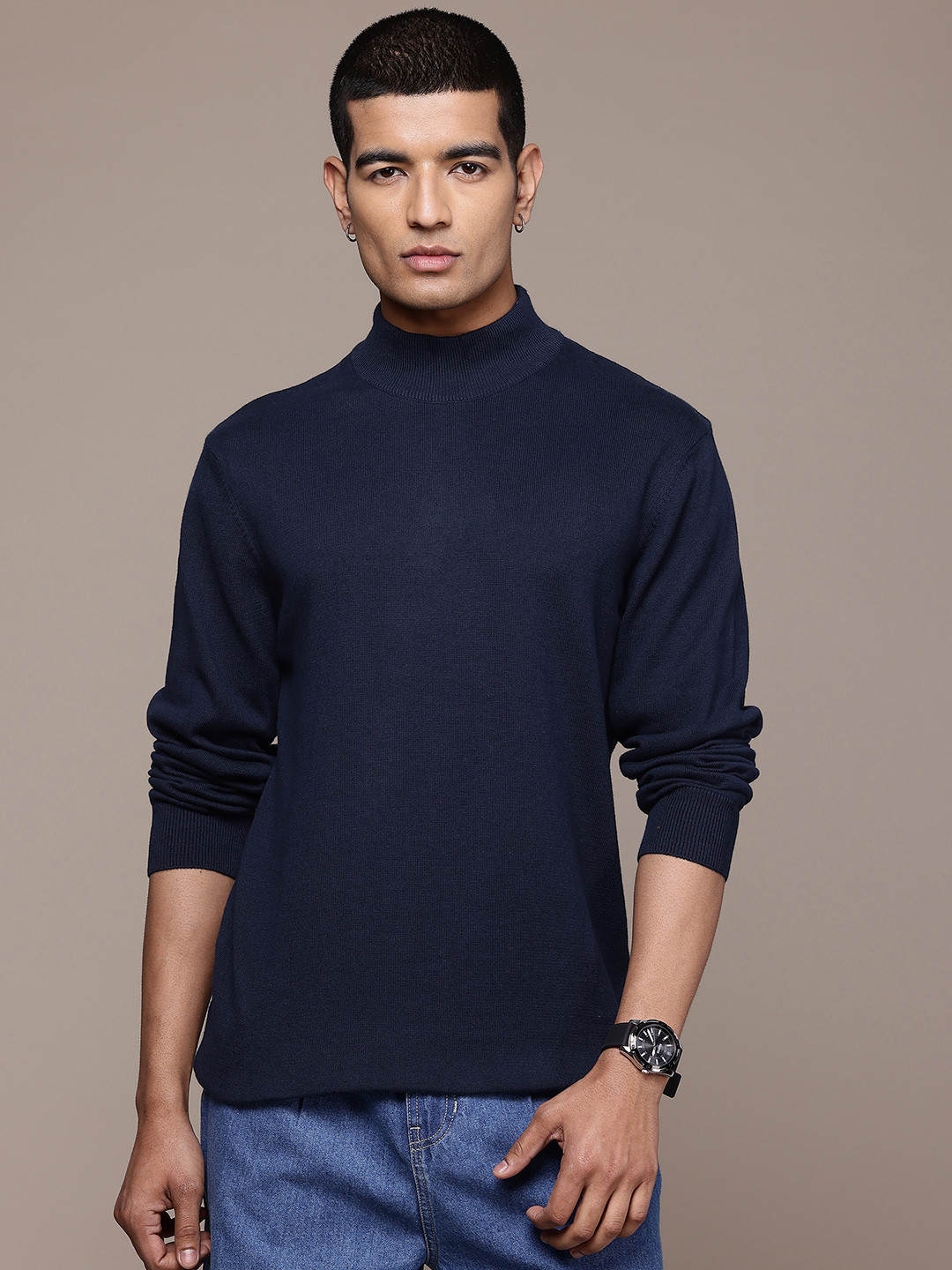 The Roadster Lifestyle Co. Mock Neck Compact Cotton Pullover