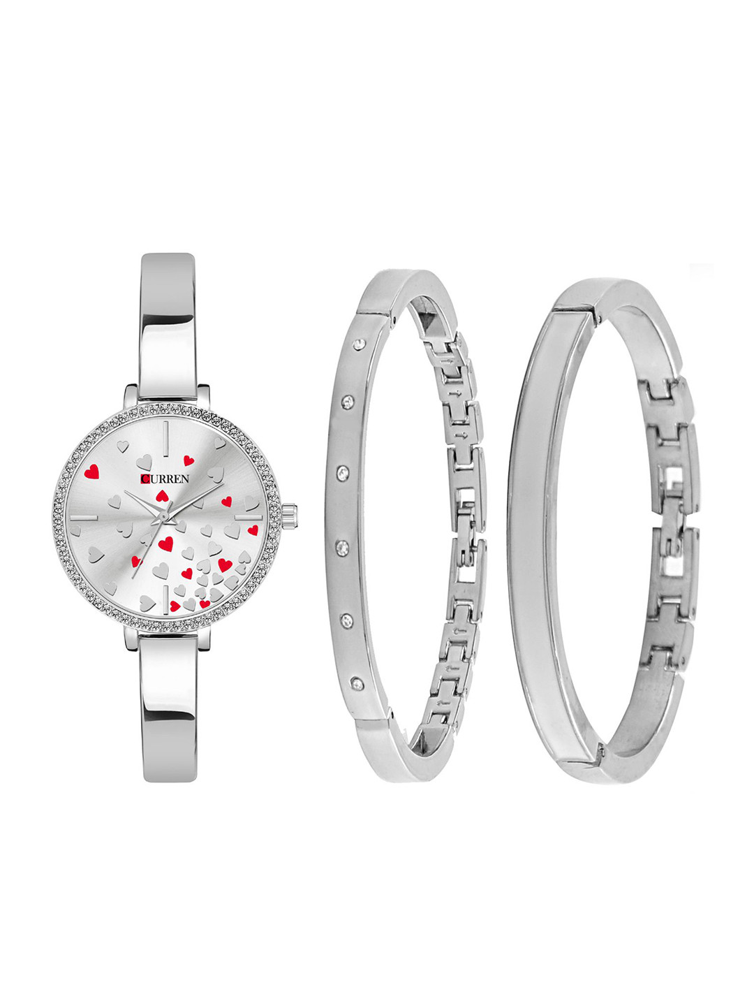 Curren Women Brass Printed Dial Reset Time Analogue Watch 1842-SHRD-W+11&14