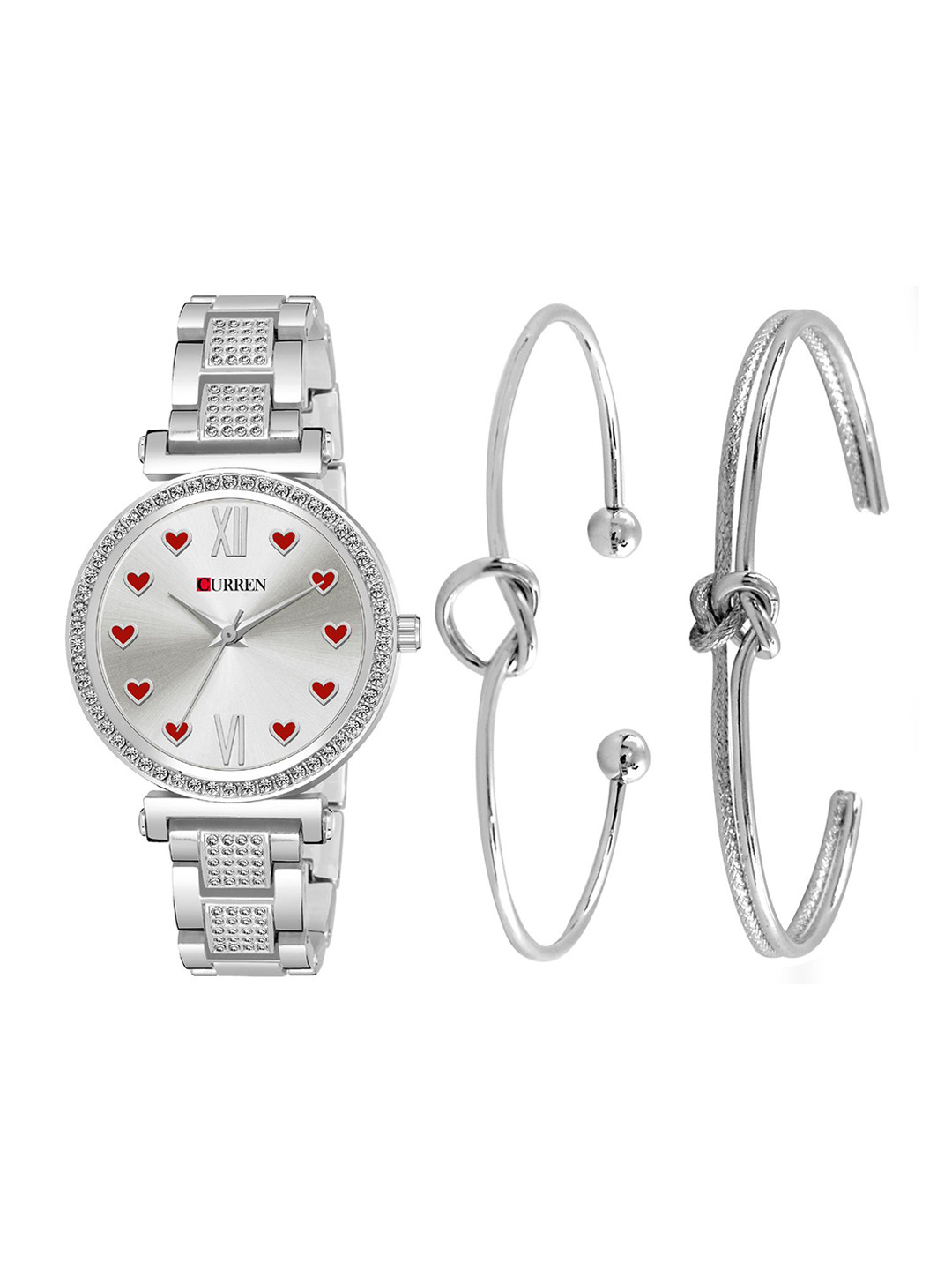 Curren Women Dial & Stainles Bracelet Style Straps Analogue Watch 1660-SRHW+JW-06&07