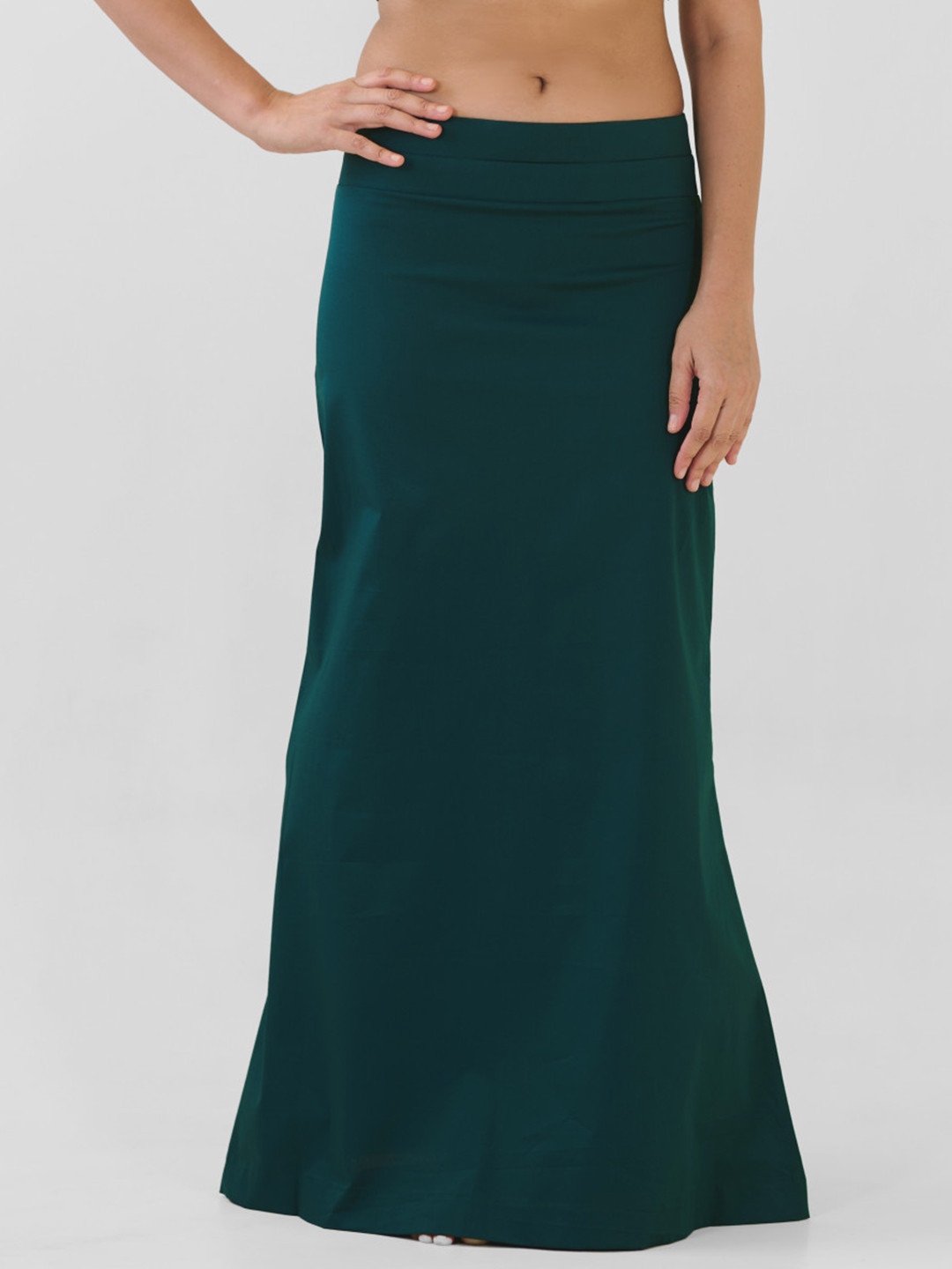 I AM BY DOLLY JAIN Green D'Coat Simple with Extender Petticoat Saree Shapewear