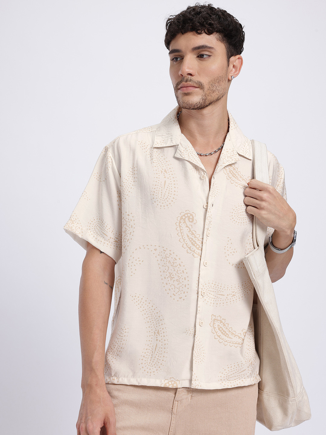 glitchez Paisley Print Relaxed Fit Shirt