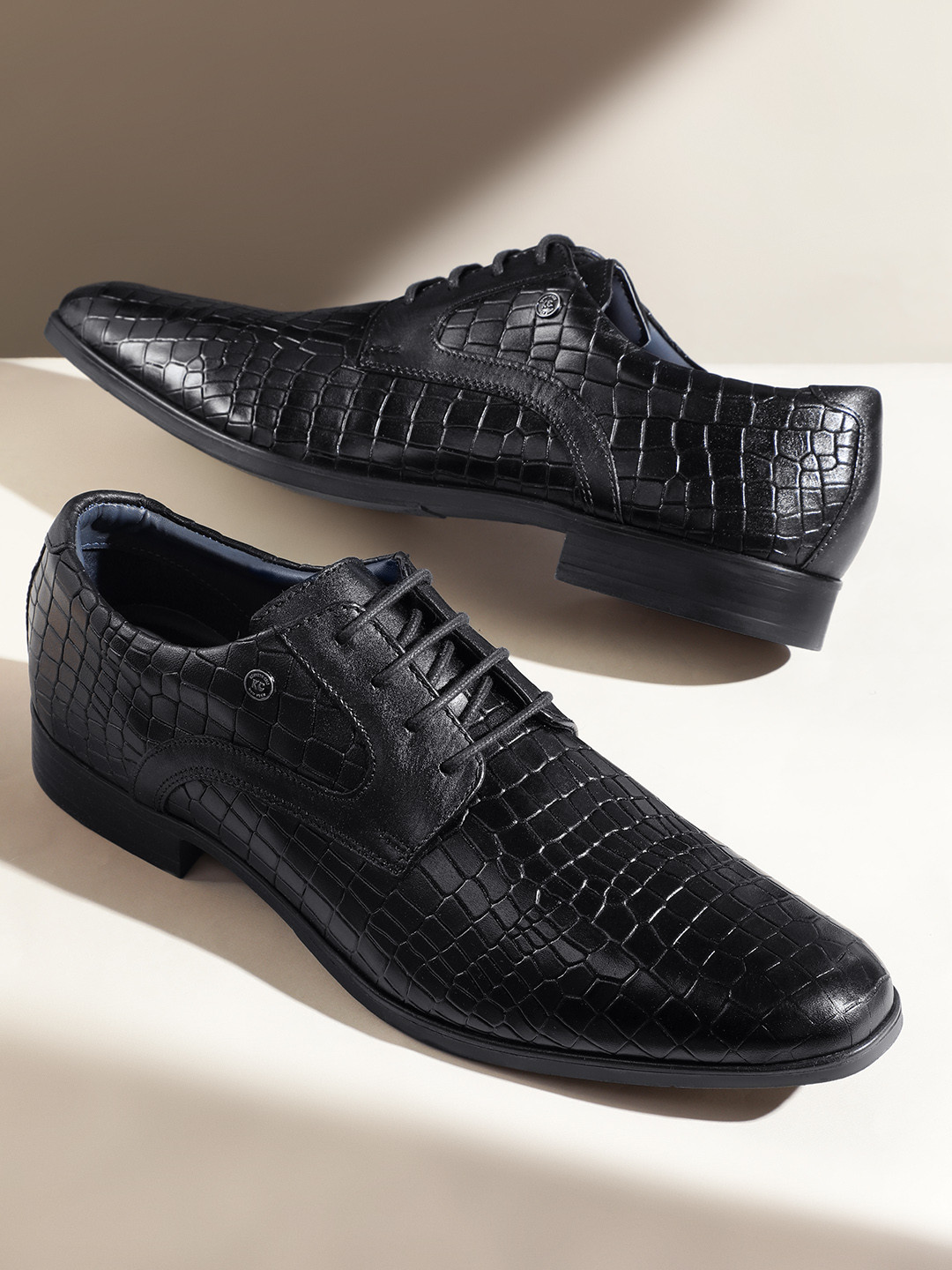 Kenneth Cole Men Leather Animal Textured Formal Derbys