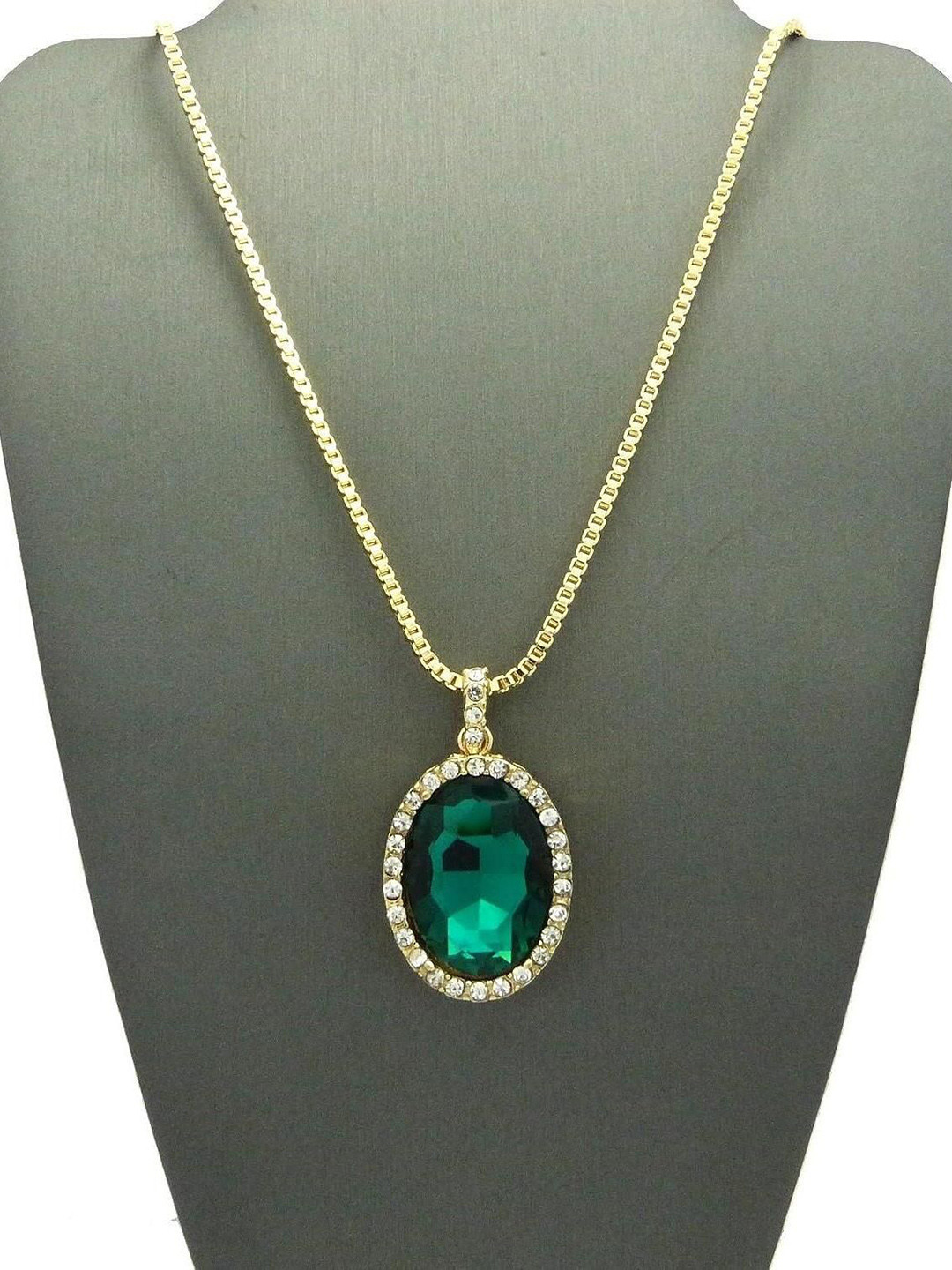 Gyaan Jewels Stone Studed Pendant With Chain