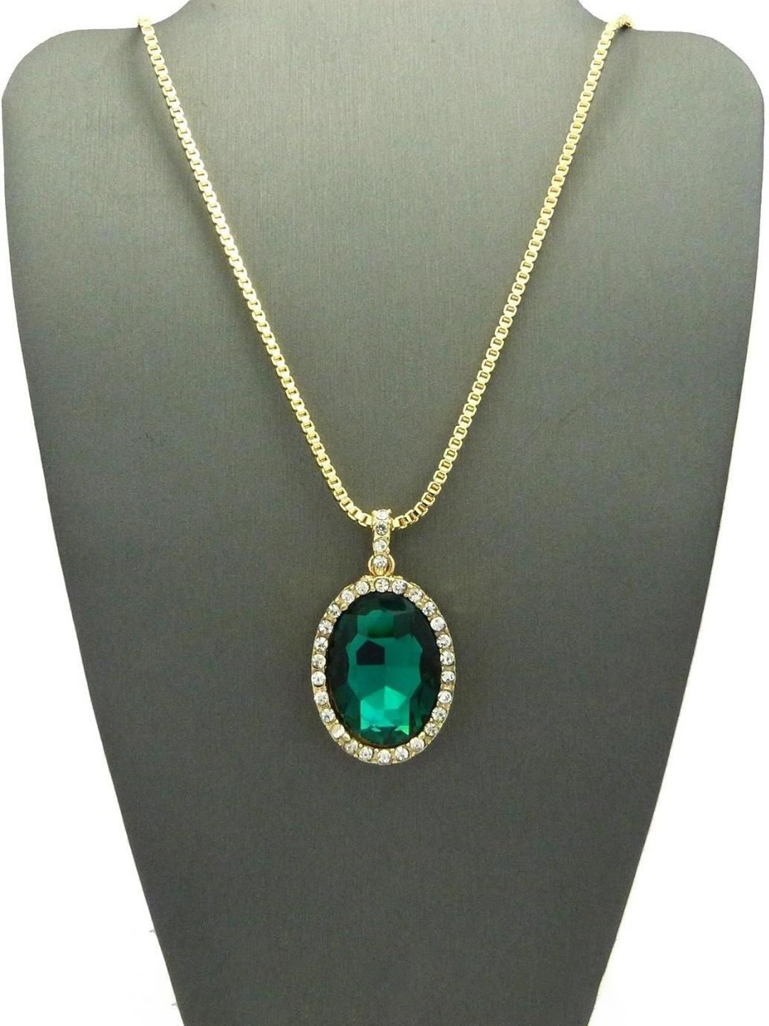 Gyaan Jewels Stone Studed Pendant With Chain