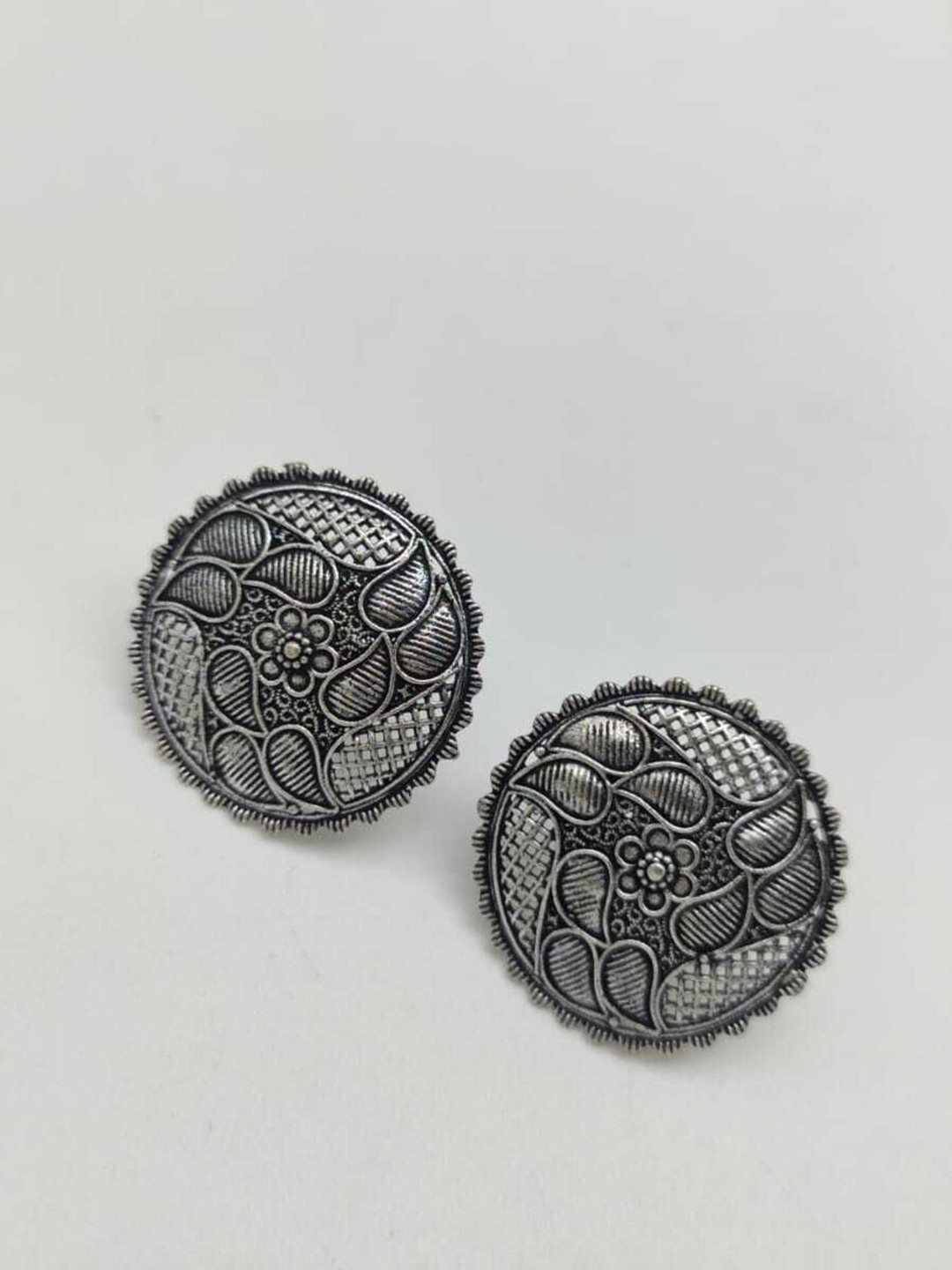 Gyaan Jewels Circular & Floral Design Studs