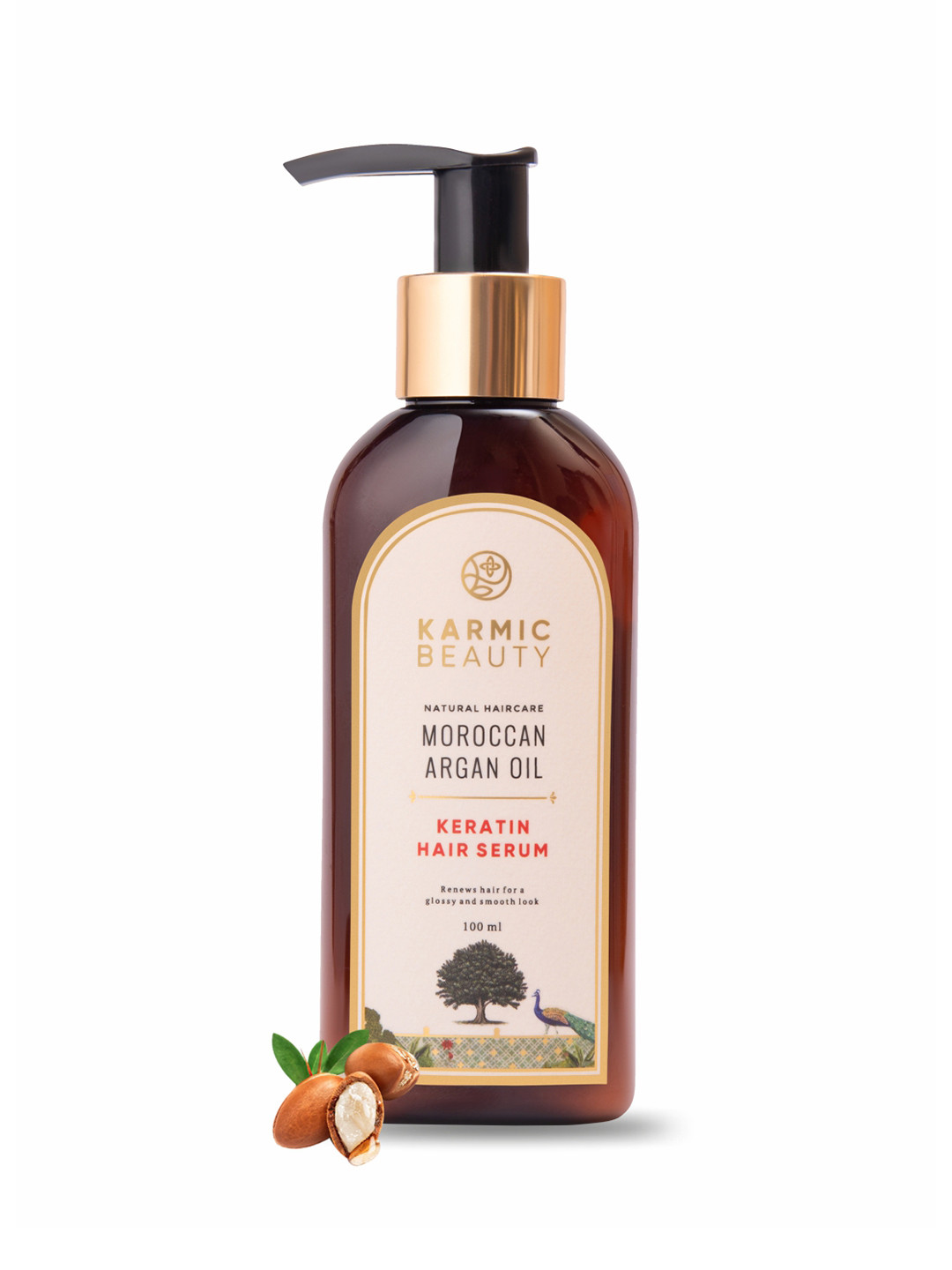 KARMIC BEAUTY Natural Haircare Moroccan Argan Oil Keratin Hair Serum - 100 ml