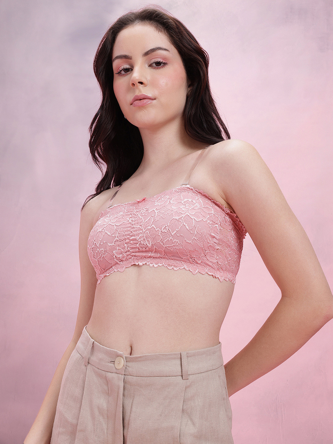 DressBerry Floral Self-Design Removable Padding Medium Coverage Bra DRM-DB-MK08A