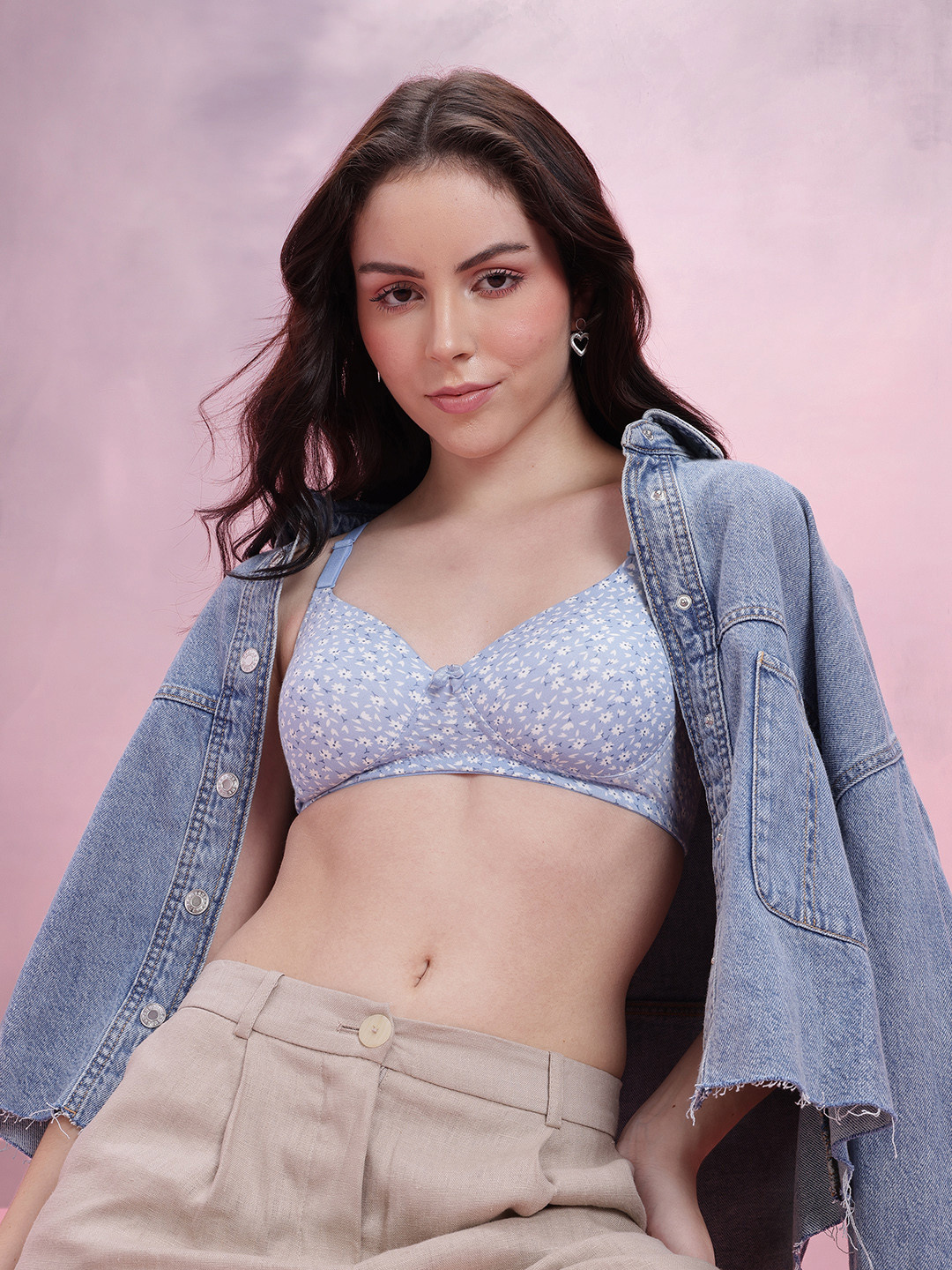 DressBerry Floral Printed Medium Coverage Lightly Padded T-shirt Bra DRM-DB-MK42D