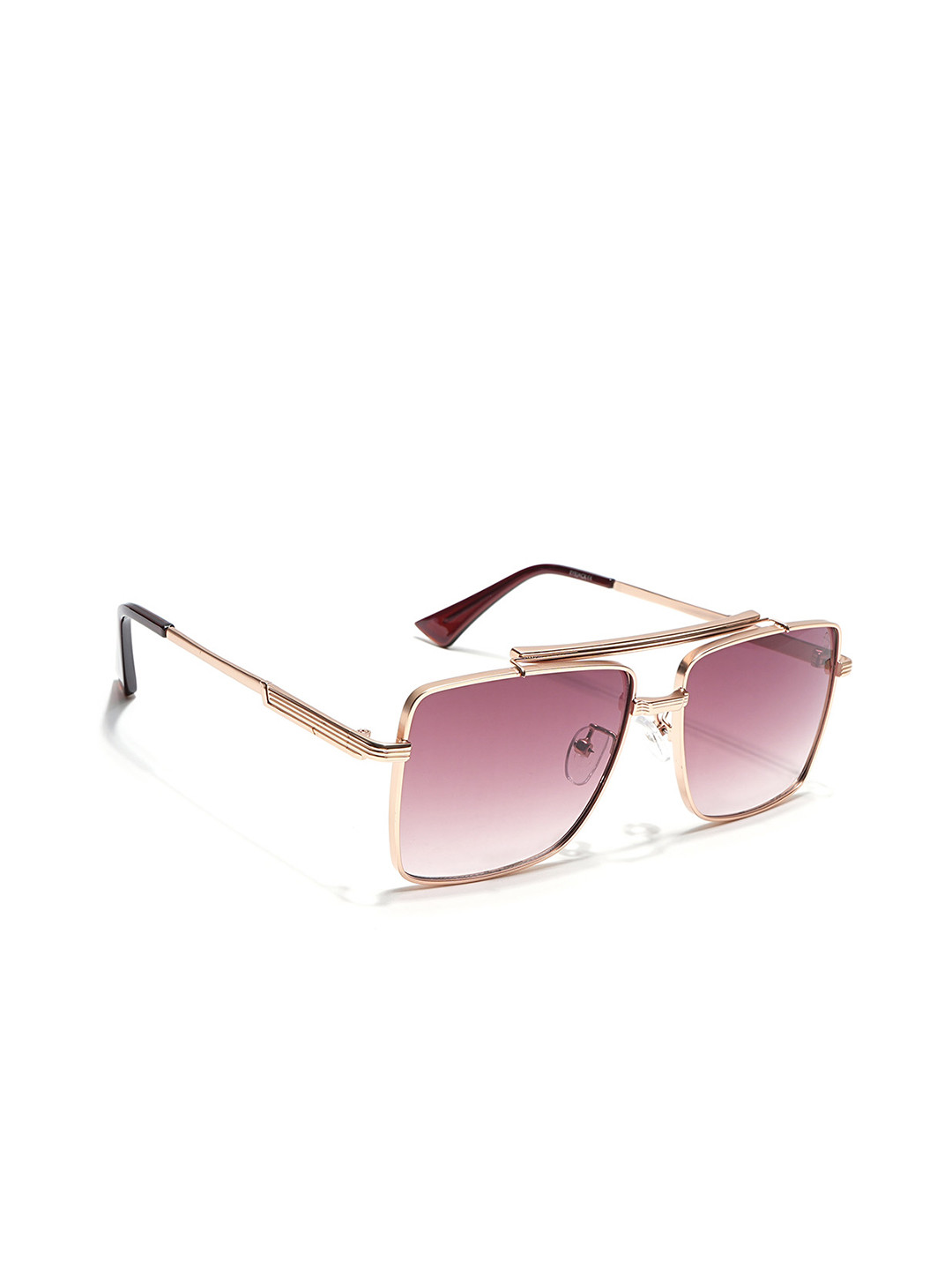 Eyejack by Voyage Square Sunglasses with UV Protected Lens-B80787CL868-Brown & Clear