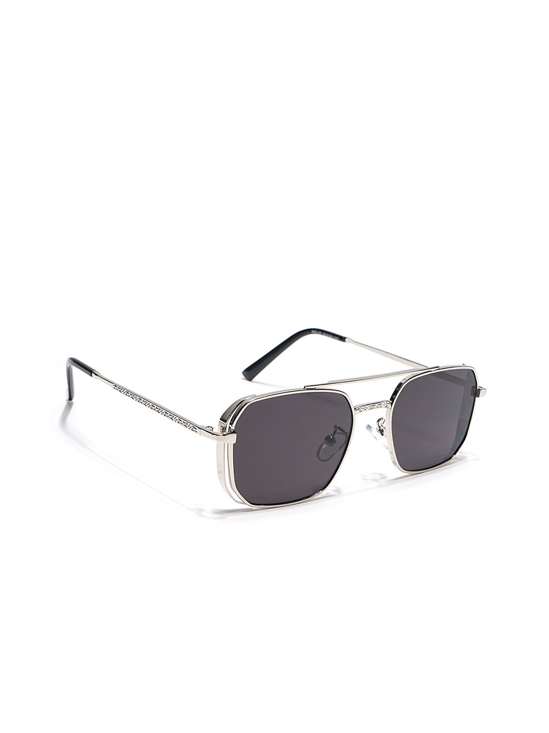 Eyejack by Voyage Wayfarer Sunglasses with UV Protected Lens B8528CL880-Black & Silver