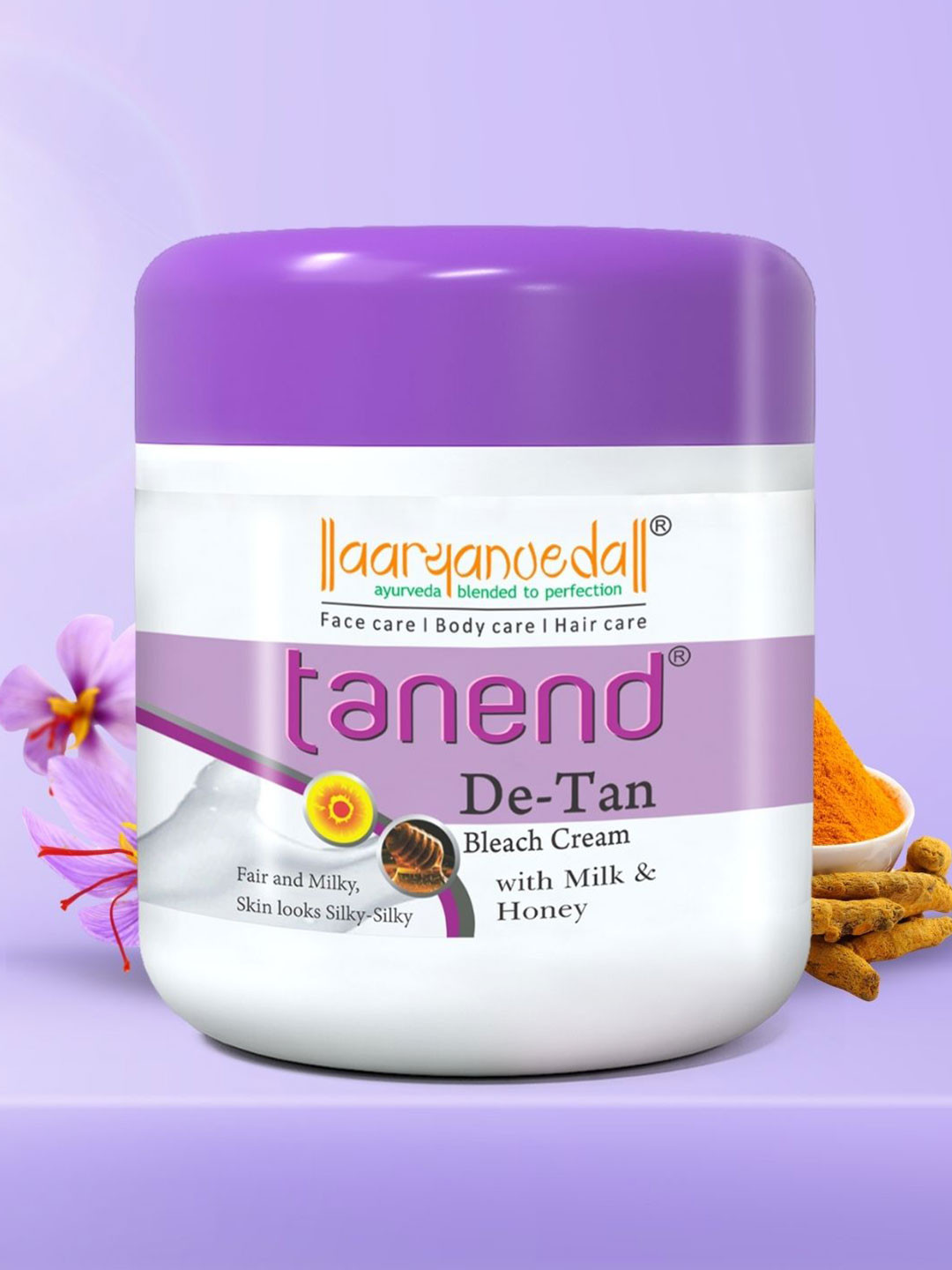 Aryanveda Tanend De-Tan Bleach Cream With Milk & Honey - 450g