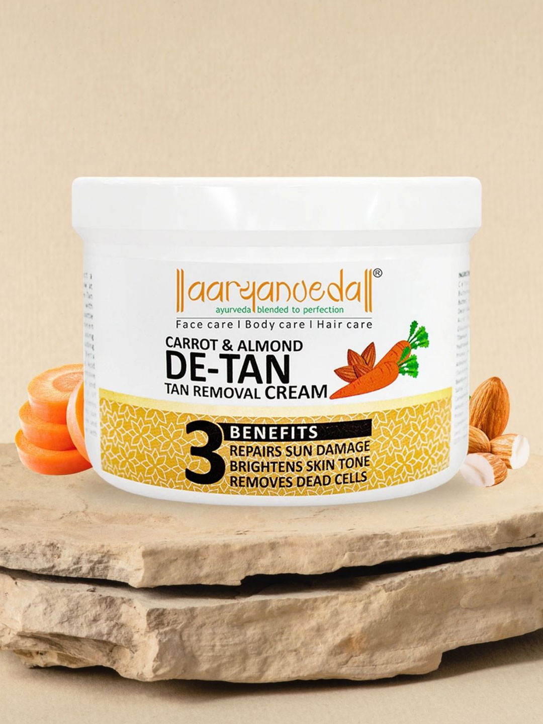Aryanveda Carrot & Almond De-Tan Removal Cream - 200 g